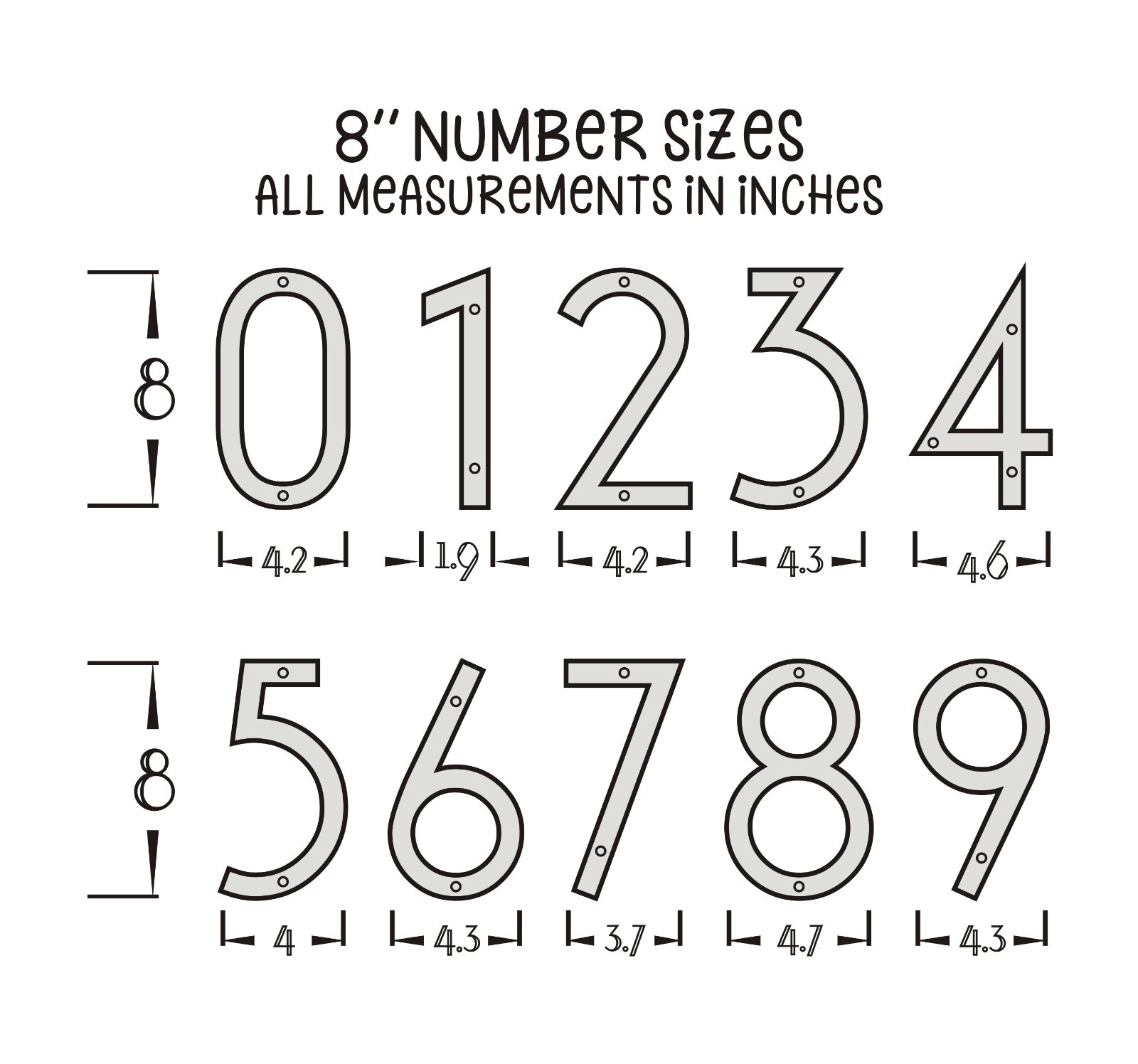8″ Silve Number, Building Number,Aluminum Plastic Composite, Singlehouse Numbers