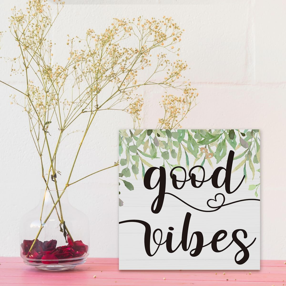 Spring Farmhouse Shelf Decor for Home Spring Sign Decorations Home Office Cubicl