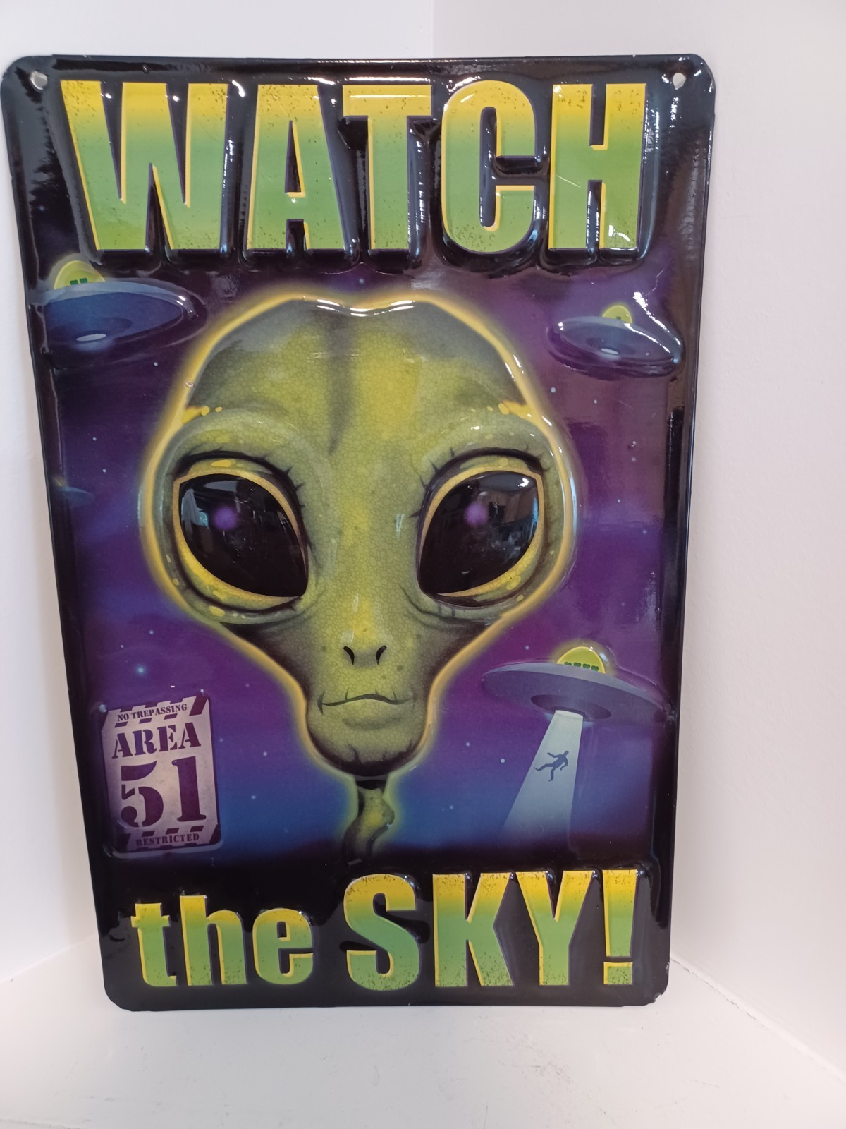 Tin Signs Area 51 Watch The Sky Wall Decor