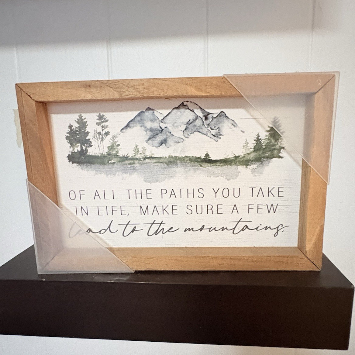 Kendrick Home Rustic Inspirational Wood Quote Wall Plaque 10×8 Mountains