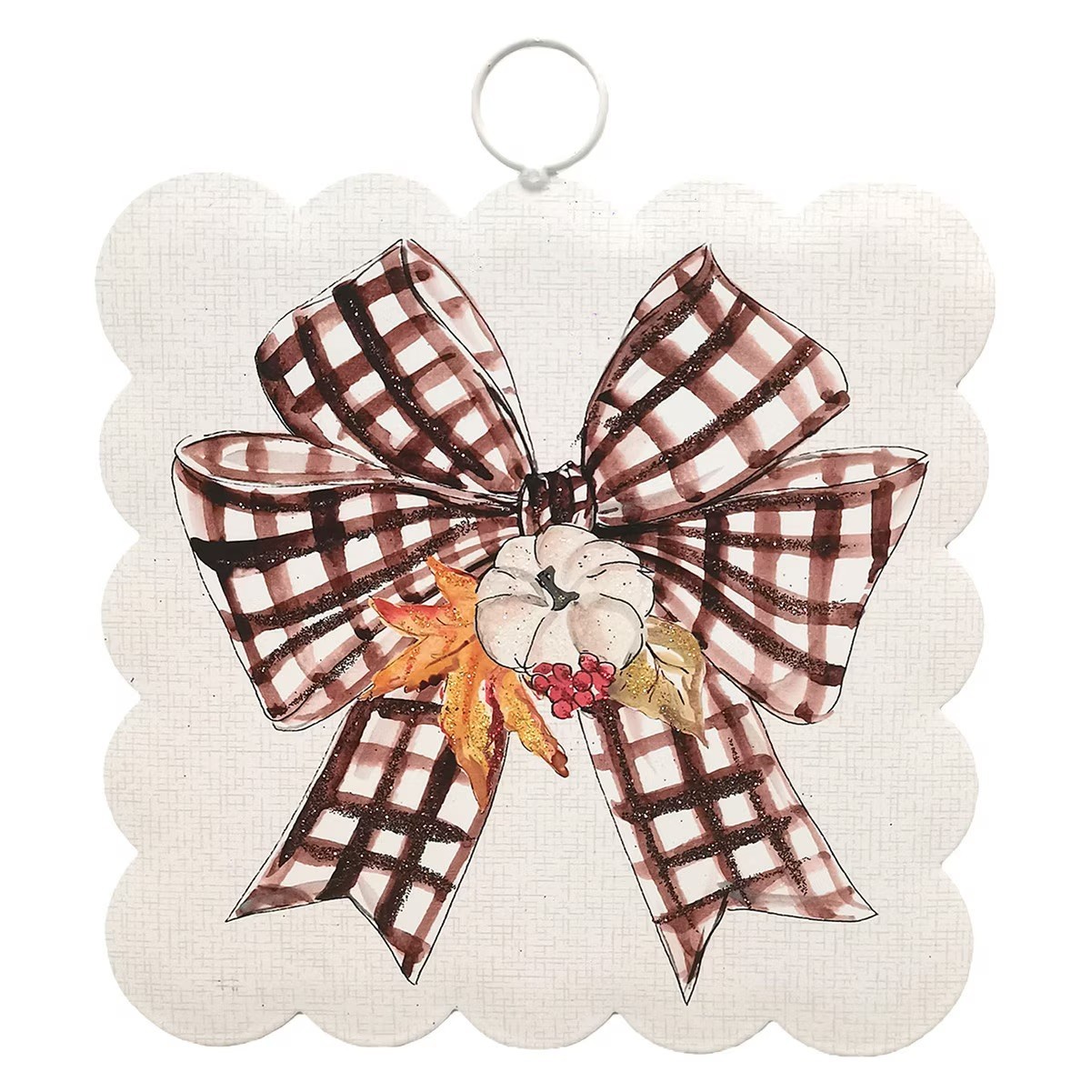 The Round Top Collection Mini Scallop Festive Checked Bow