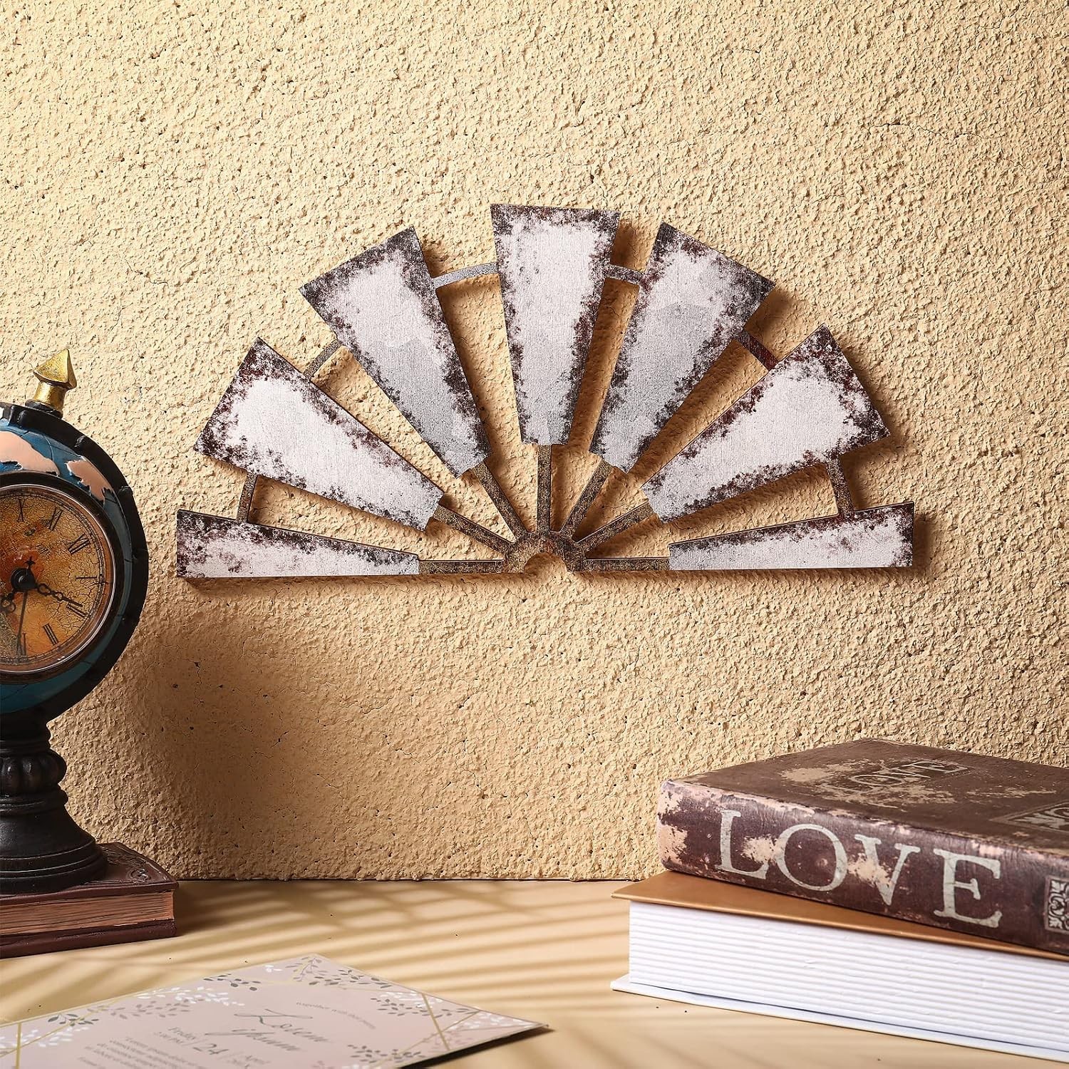 Farmhouse Living Room Wall Decor Wood Windmill Rustic Wooden Wall Art Decorat…