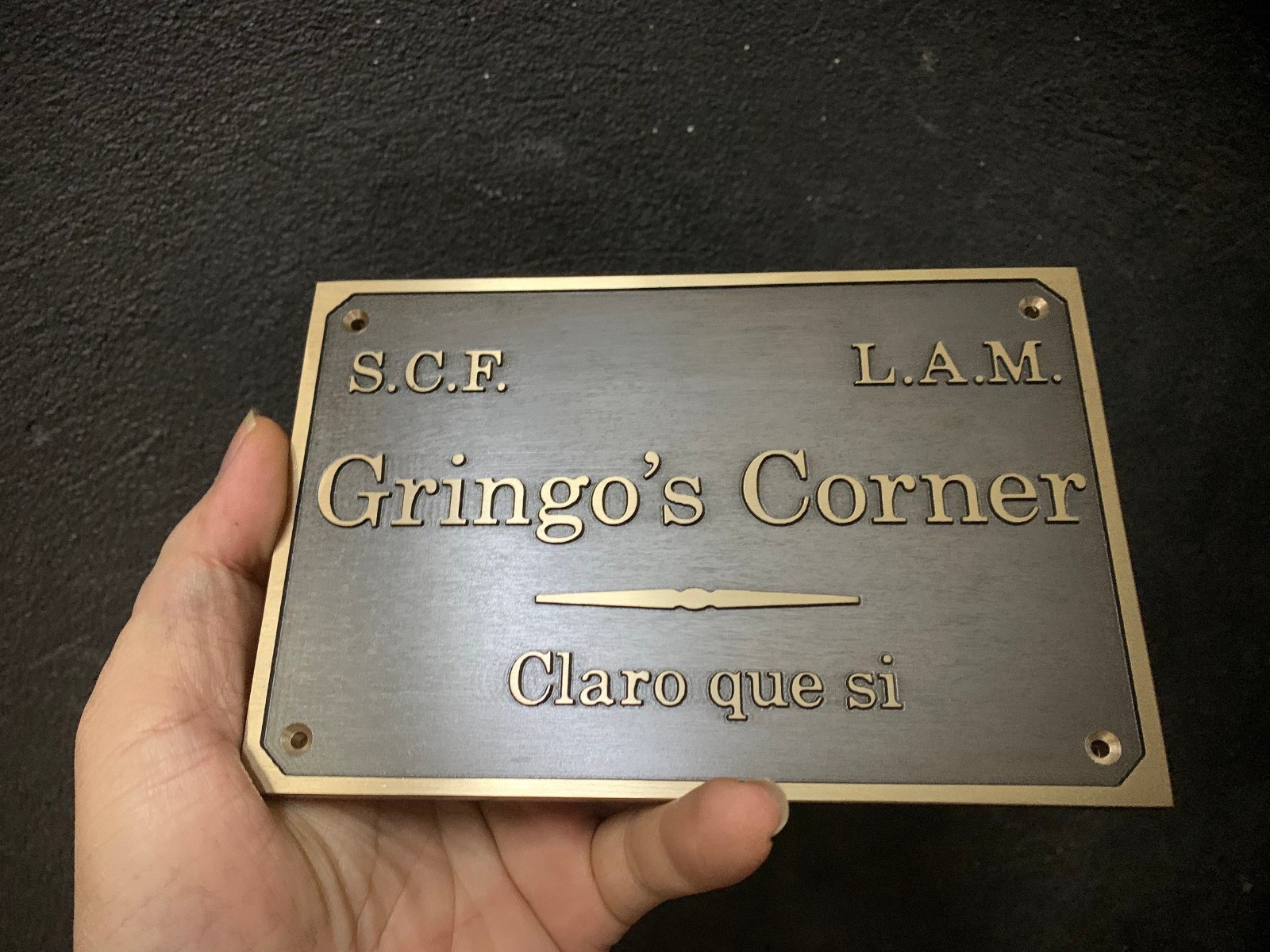Personalized Brass Wall Plaque, Custom Engraved Name Sign, Solid Brass Door Sign
