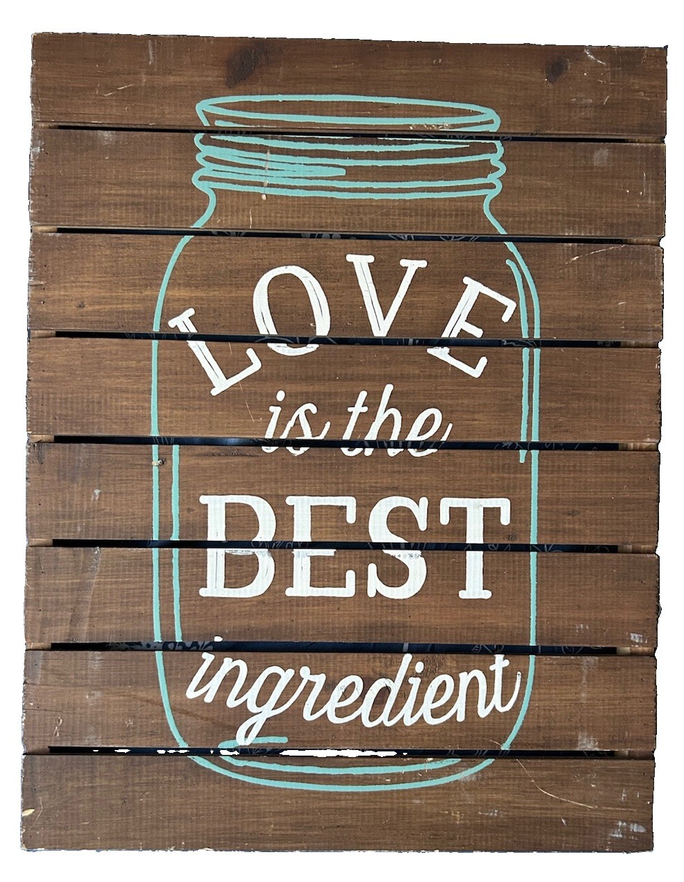 Wood “Love Is The Best Ingredient” Wall Hanging Decor