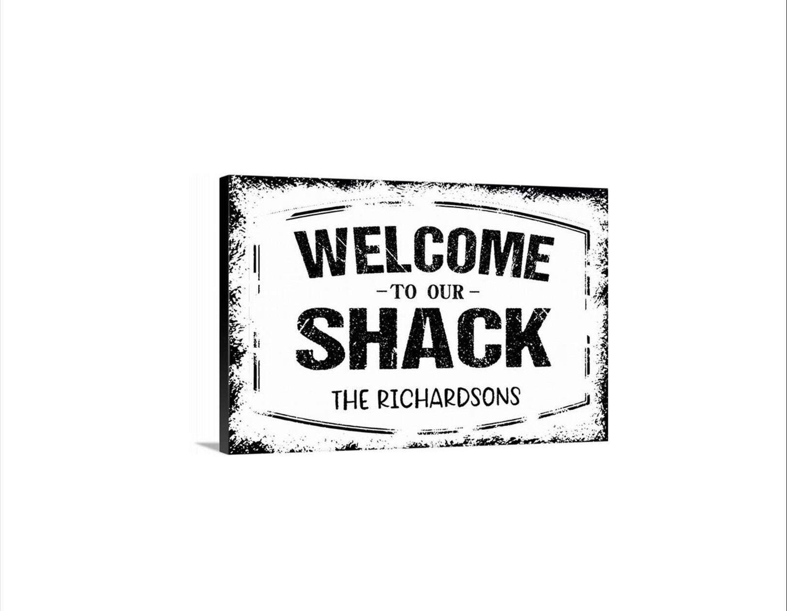Personalized Welcome To Our Shack Sign, Custom Family Name Wall Art, Cabin
