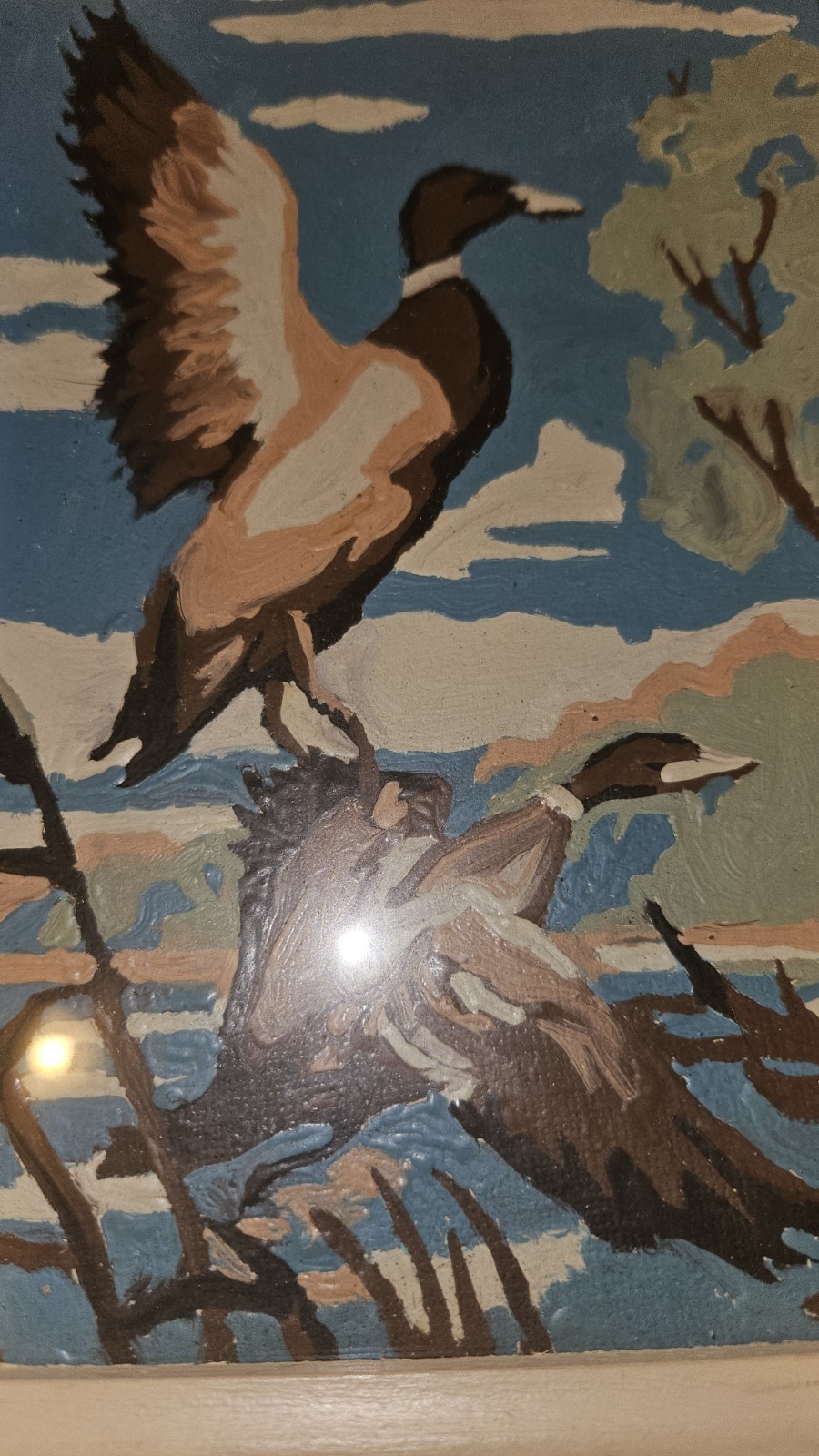 Vintage Paint By Numbers Eagle Ducks Retro Home Decor Painting 6″ X 8″ Framed