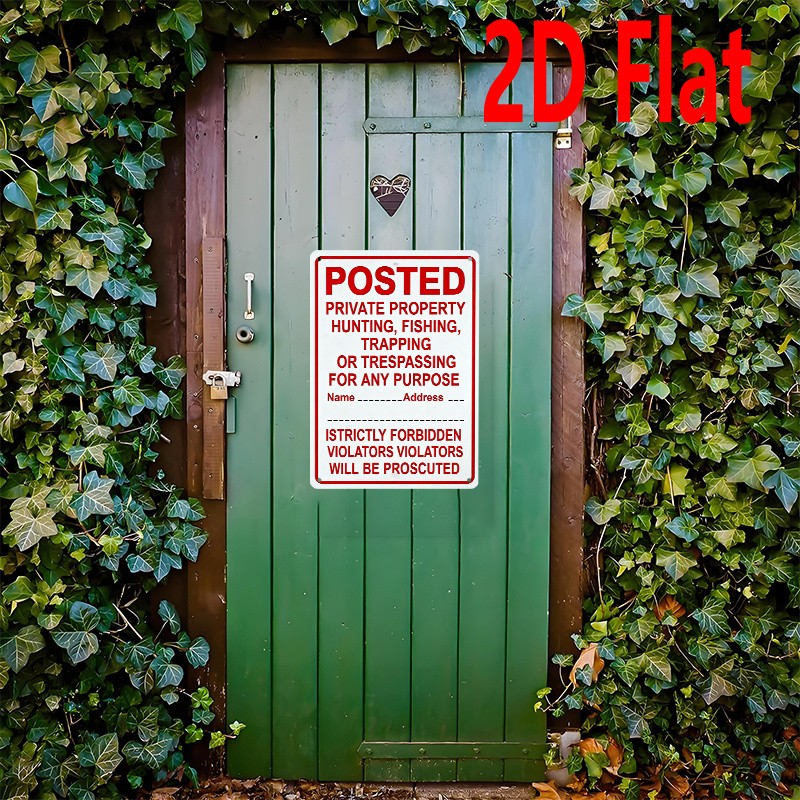 20X30Cm Metal Sign No Hunting Fishing Trespassing