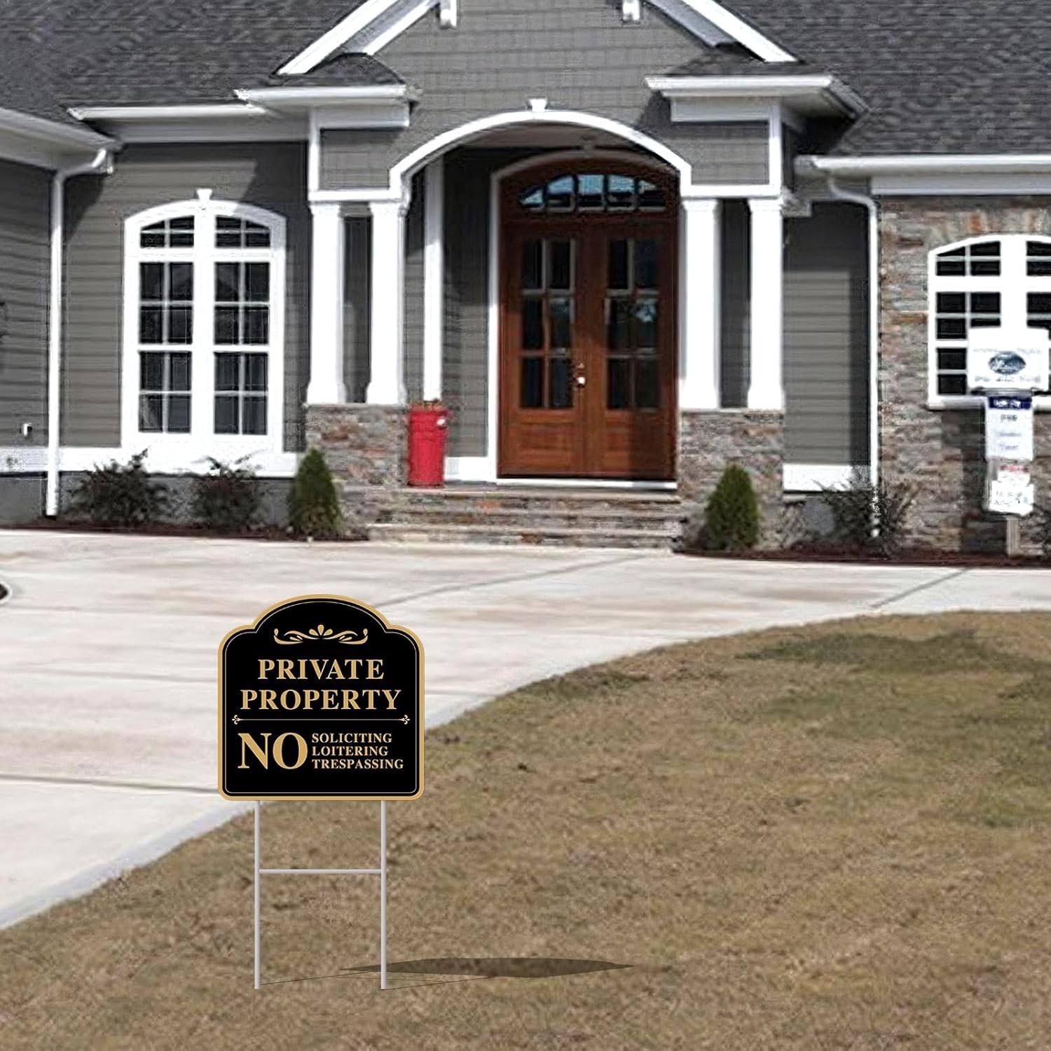 Private Property No Soliciting Sign for House, No Soliciting Yard Sign, 2-Pack 1