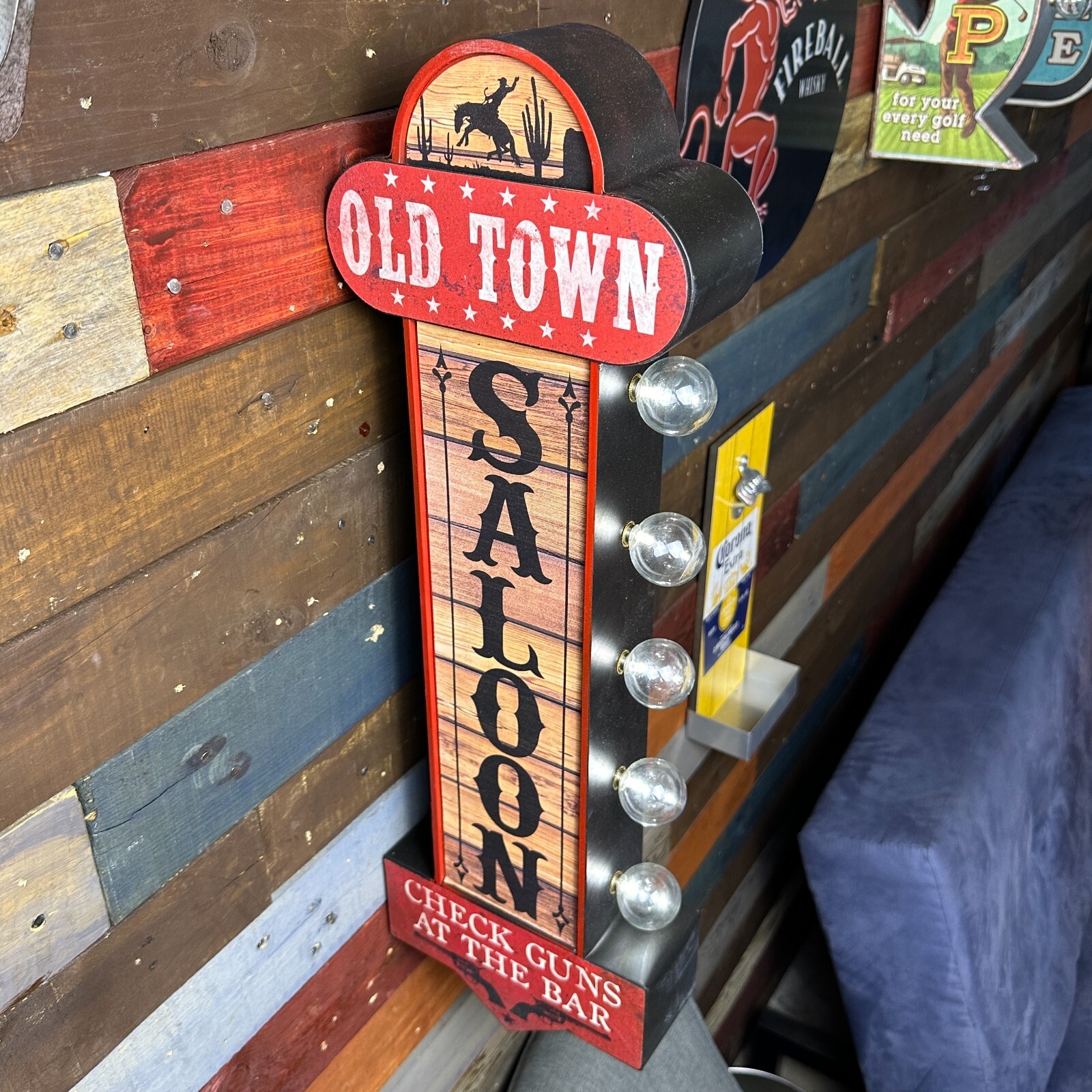 Saloon Double Sided Vintage Inspired 25″ Battery Operated Marquee LED Sign