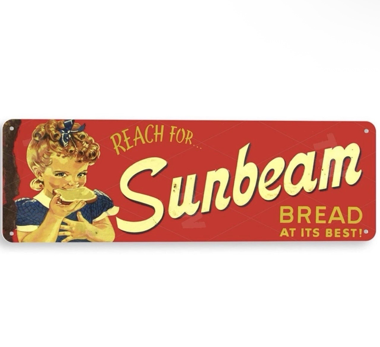 Sunbeam Bread Tin Sign Nostalgia Wall Art Metal Farm Decor