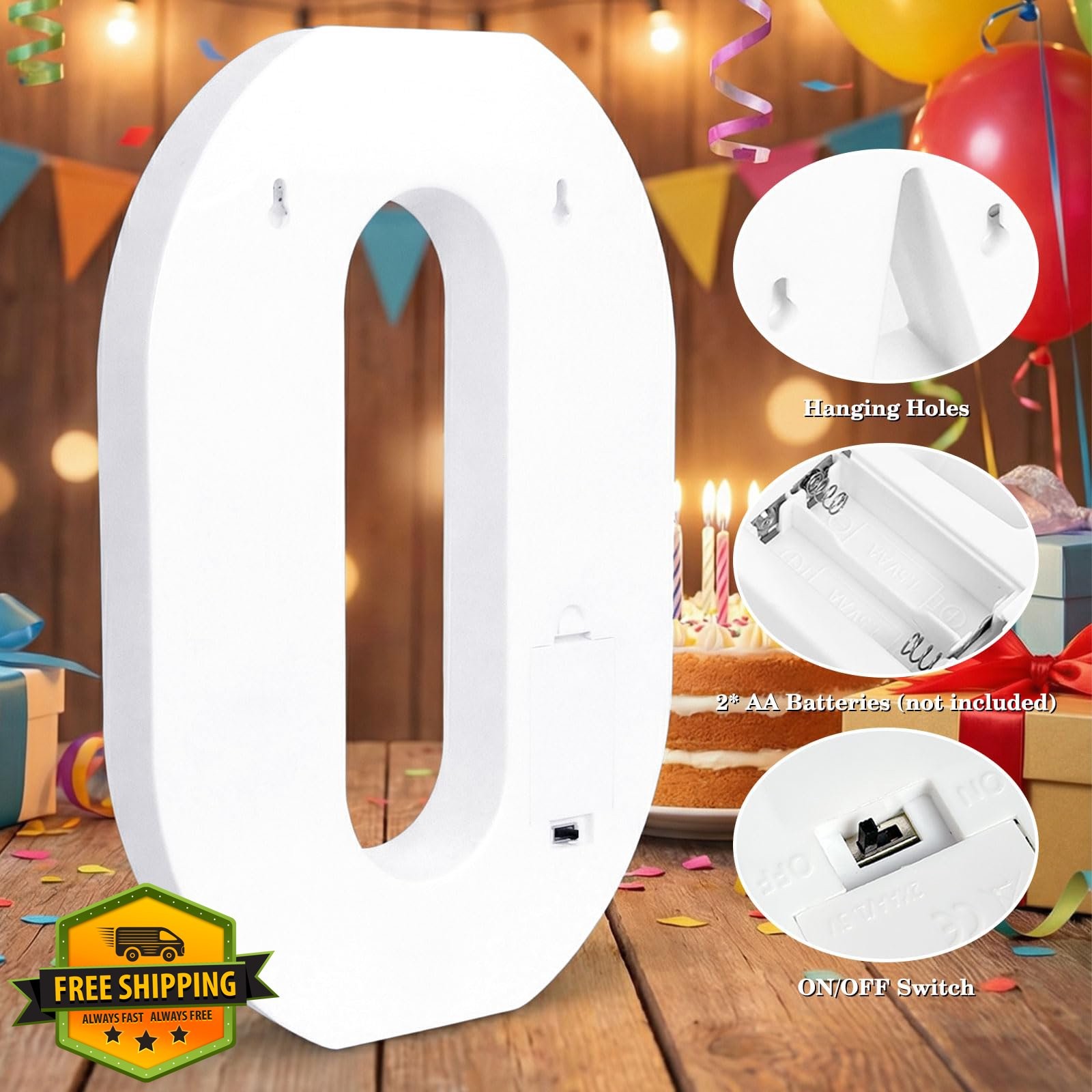 NANXU 12.6in Number 1 LED Marquee Light