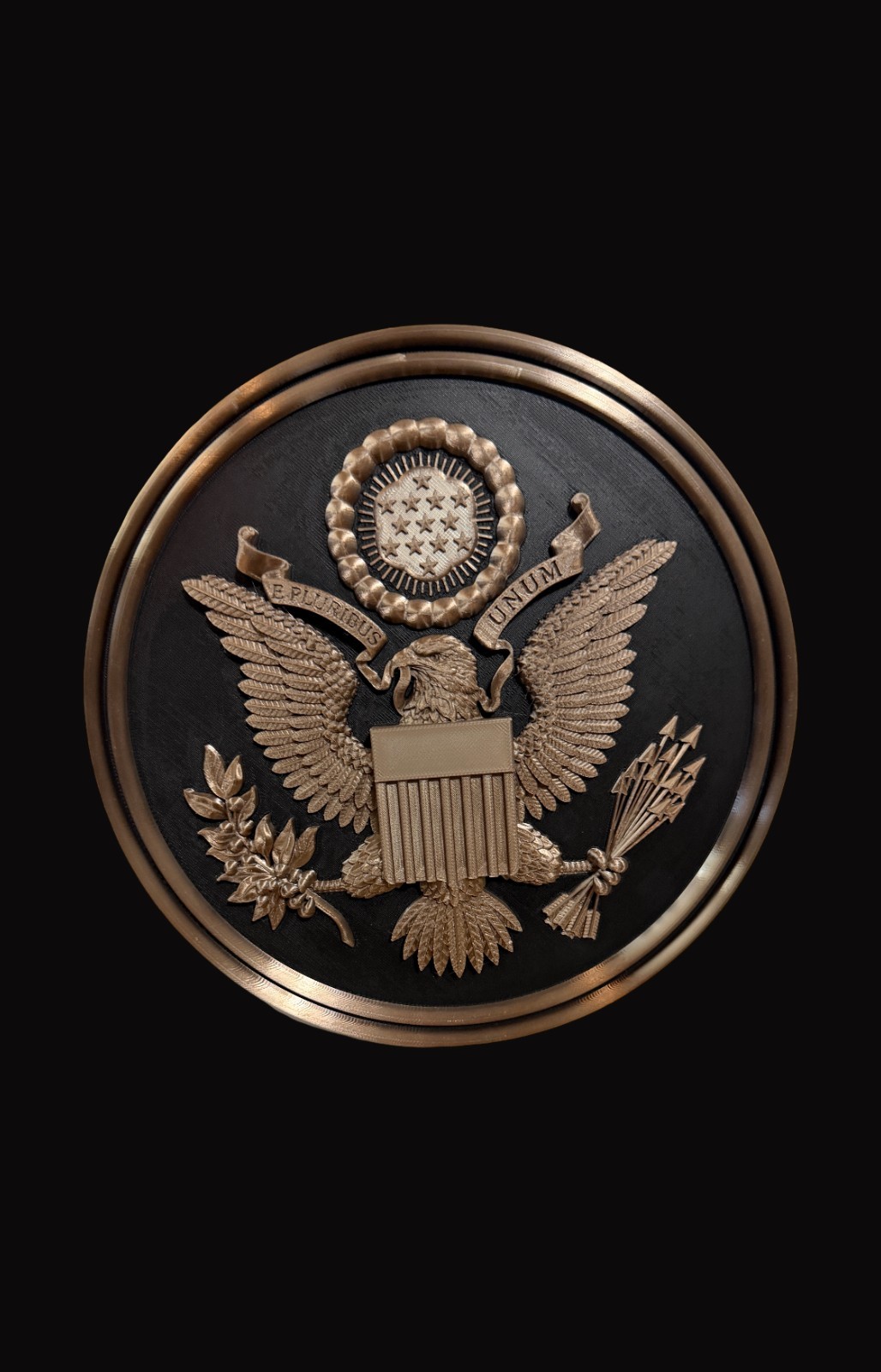 Seal of the United States Plaque – 8.5″ Round Patriotic Eagle Wall Art