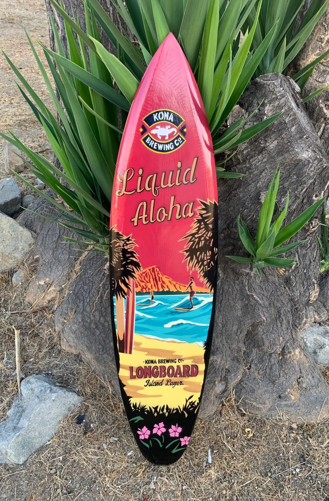 Kona Brewing Long Board Hawaii Airbrushed Surfboard 39″x 10”