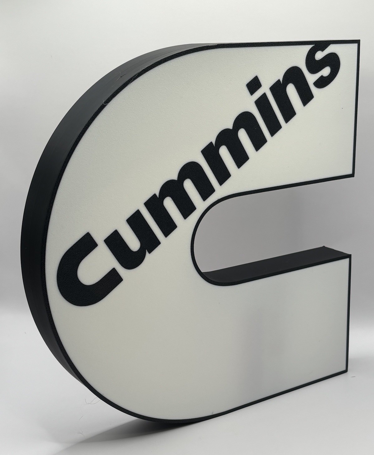 White Cummins Light Up LED Sign