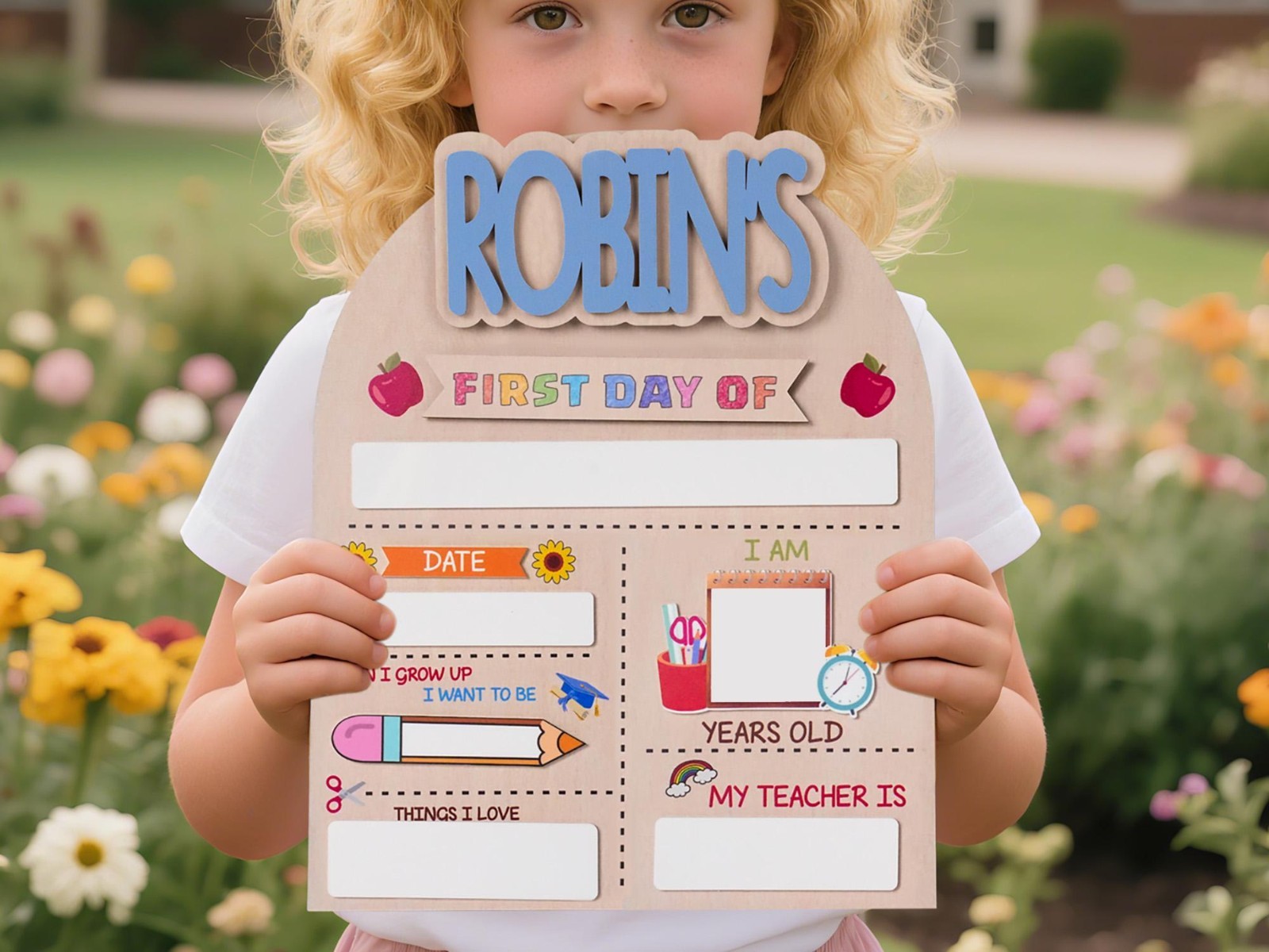 Custom First & Last Day School Sign, Personalized Dry Erase Board