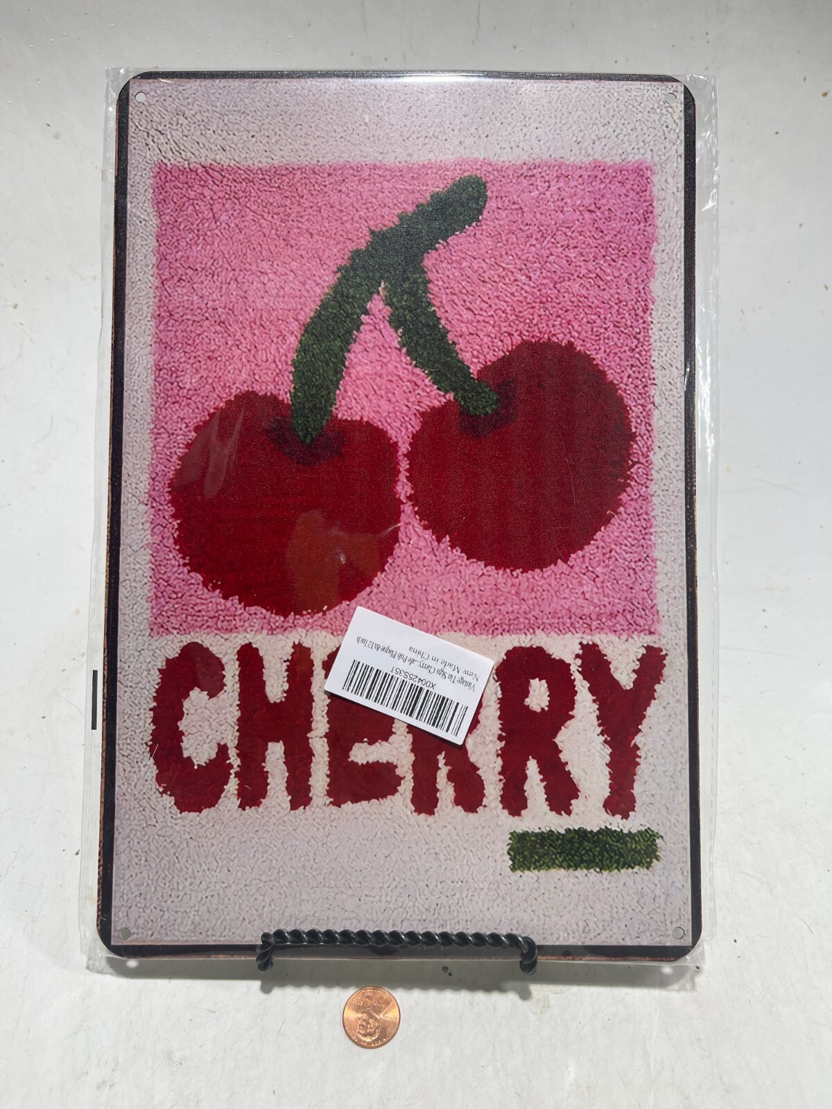 Cherry Vintage Sign Tin 11.75 in Tall X 7-7/8 in Wide