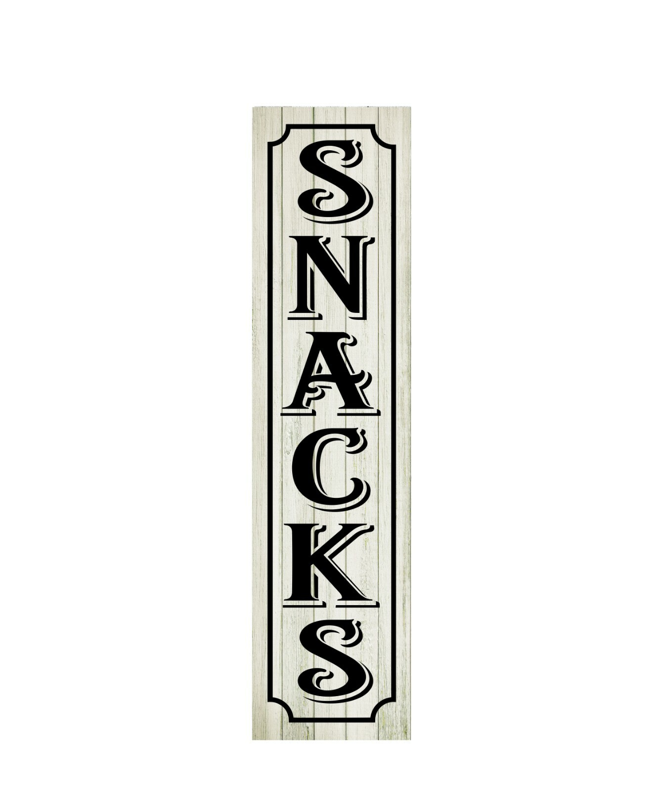24 Inch Snacks Kitchen Vertical Wood Print Sign