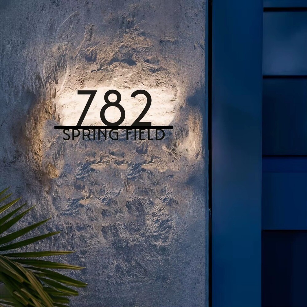 Custom Backlit House Numbers Illuminated Address Sign LED address Plaque