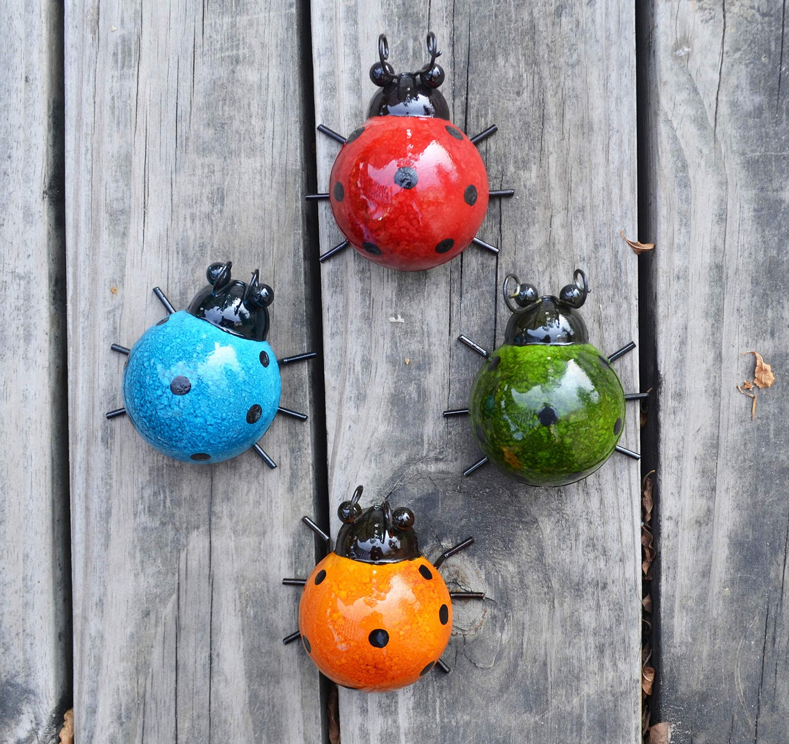GIFTME 5 Metal Garden Wall Art Decorative Set of 4 Cute Ladybugs Outdoor Wall…