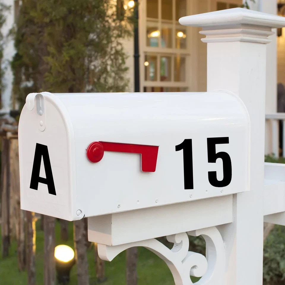 15 Sheets Large Self Adhesive Vinyl Letters Numbers Kit 4 Inch Mailbox Numbers