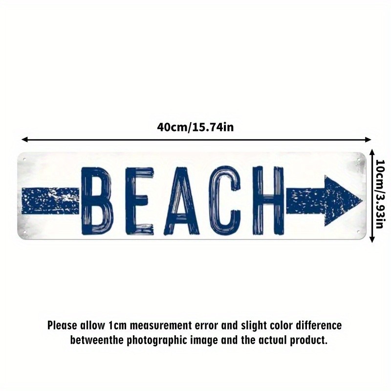 1pc Vintage Beach Sign Arrow 15.74×3.93in Wood Art