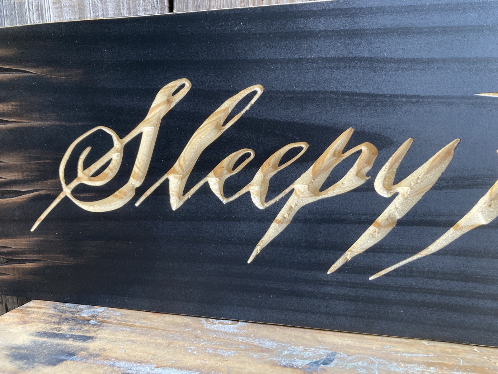 Halloween Sleepy Hollow Wooden Sign Carved Rustic Antique Look