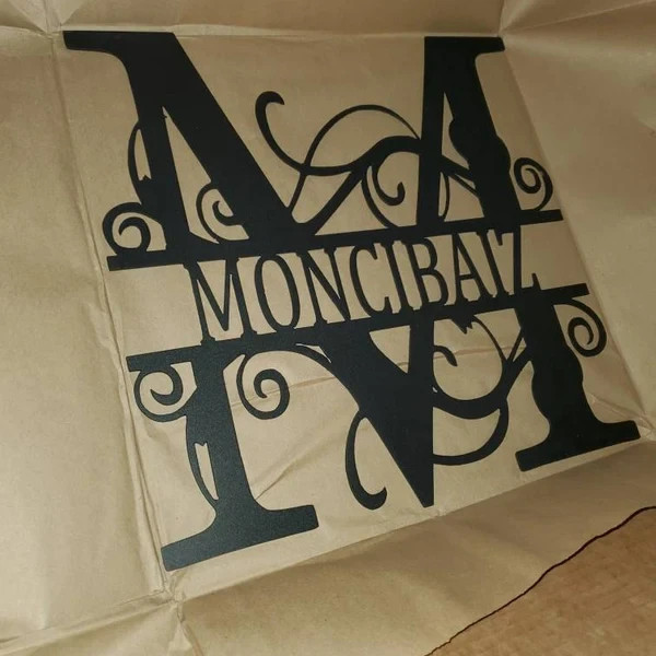 Personalized Monogram Metal Sign Custom Family Name Letter Sign Front Door Decor