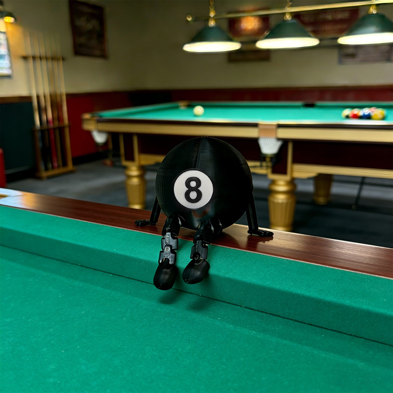 Billiard Buddy Figure Desk Decor, Billiard Desk Decor Number 8 Buddy Figurine