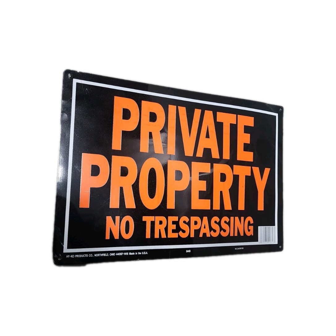 Private Property No Trespassing Sign, Model #848