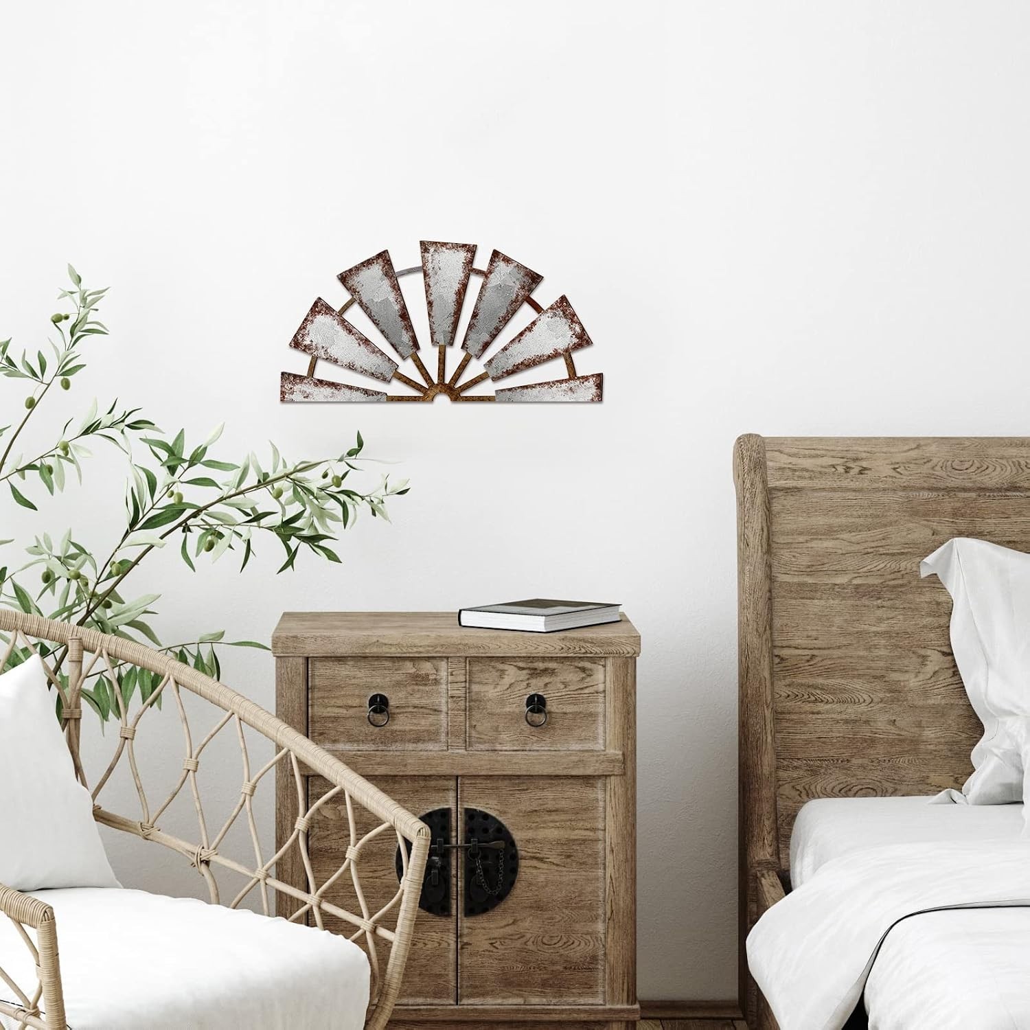 Farmhouse Living Room Wall Decor Wood Windmill Rustic Wooden Wall Art Decorat…
