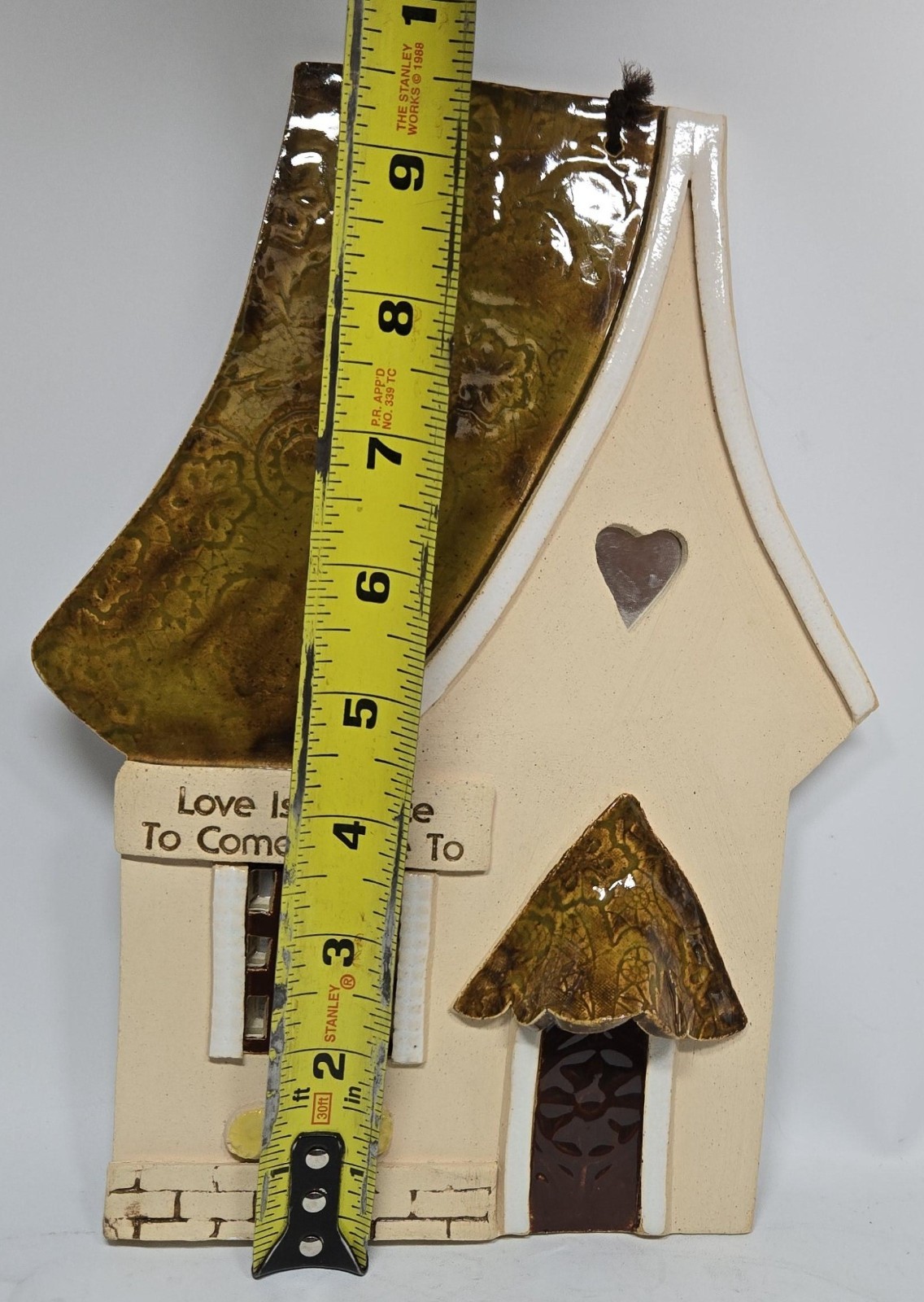 Wall Decor Plaque Love is So Nice to Come Home To Art Studio Pottery House 9.5″