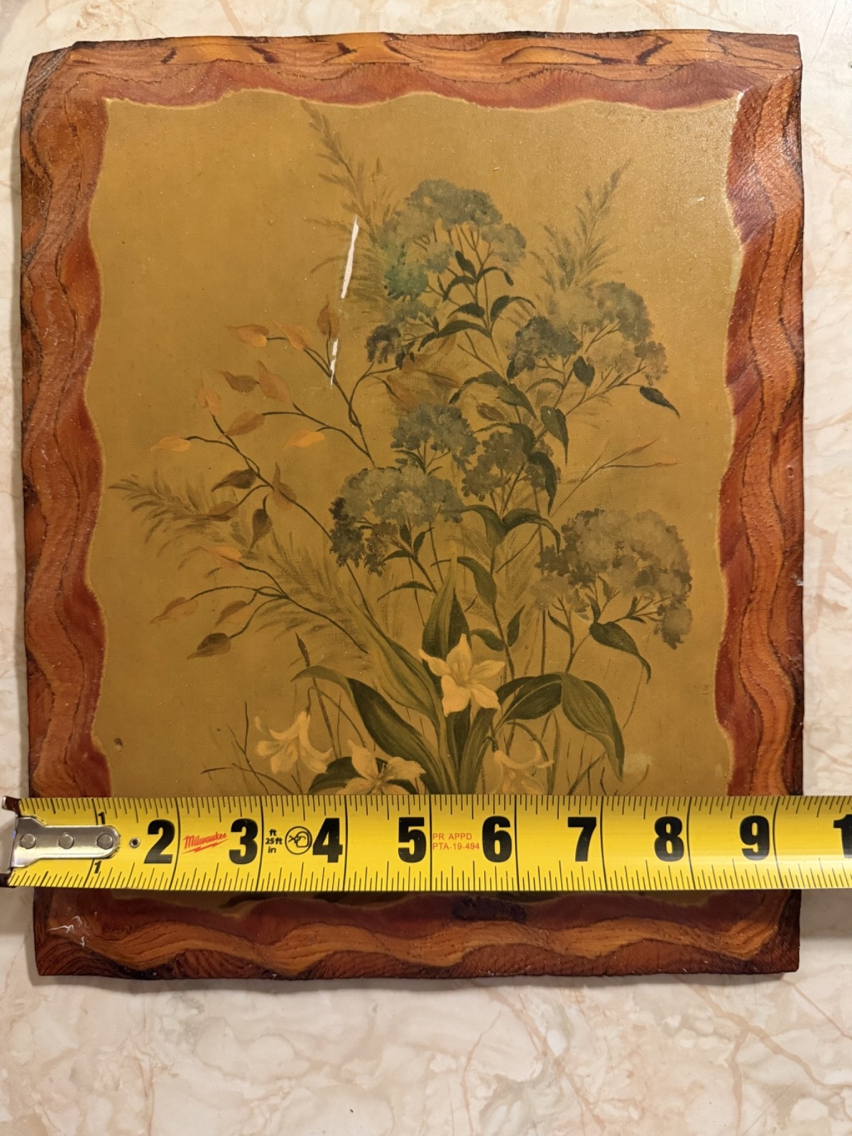 Vintage Rustic Botanical Wood Wall Plaques Set of 2 Cottagecore Floral Decor