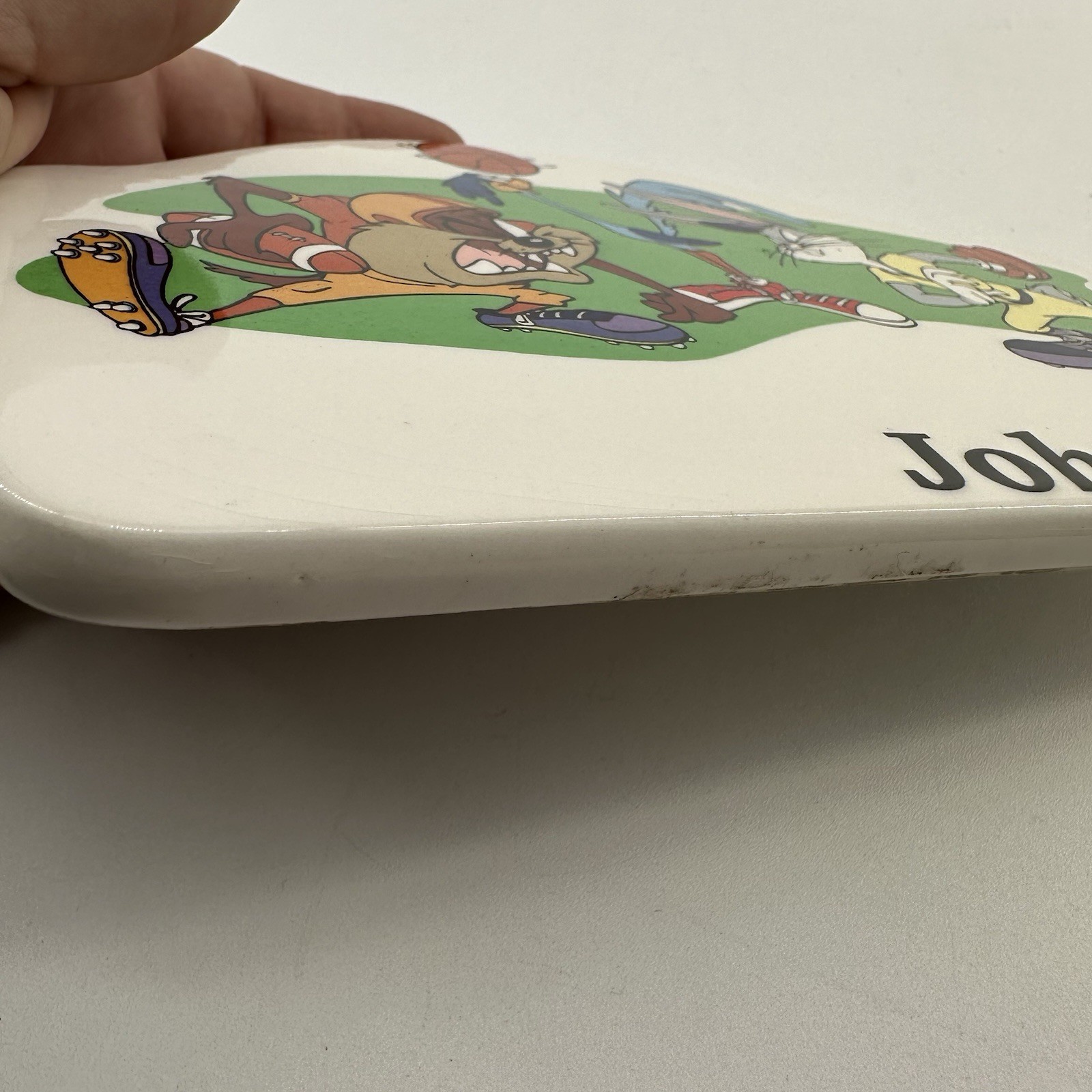 Vintage Looney Tunes Name Plaque John Taz Road Runner Bugs Bunny playing Sports