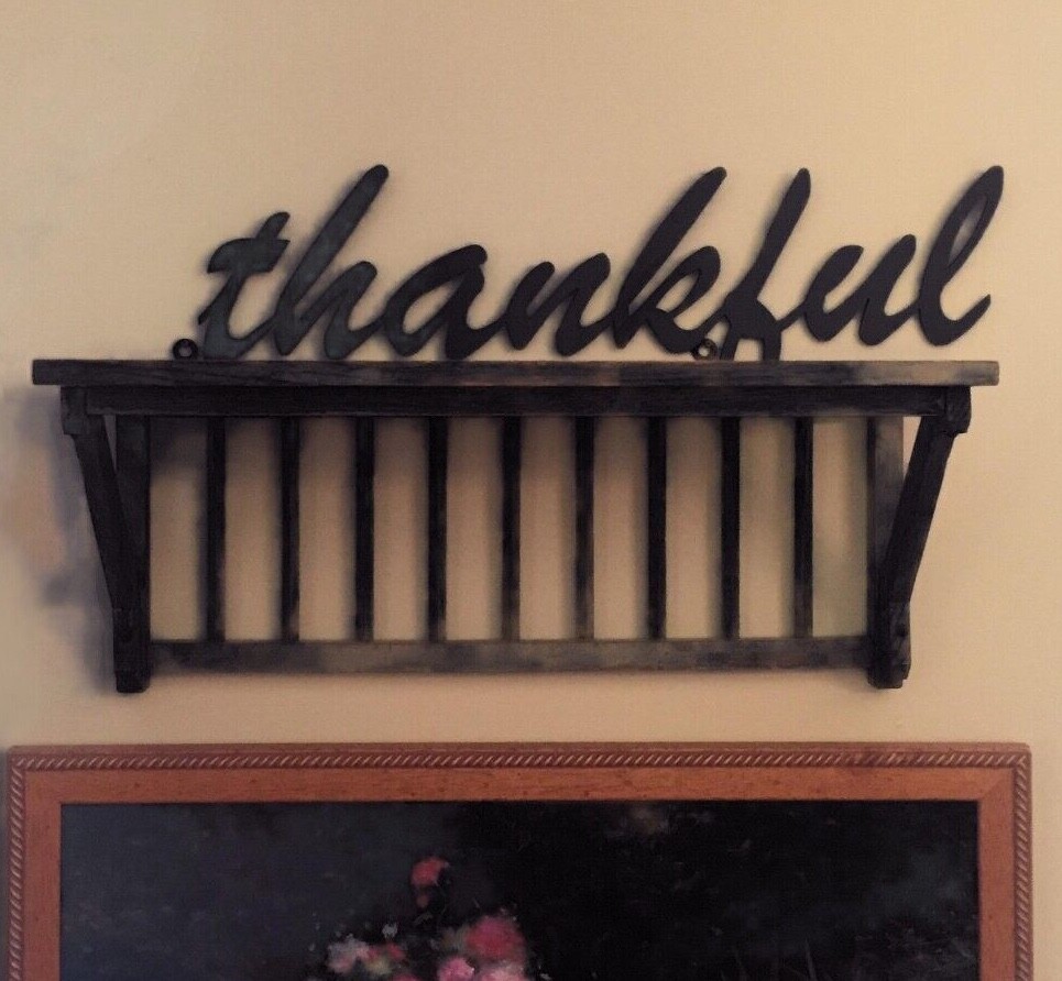 Thankful – Script Wall Sign Art – Black Powder Coated – 22″ Long x 8″ Tall