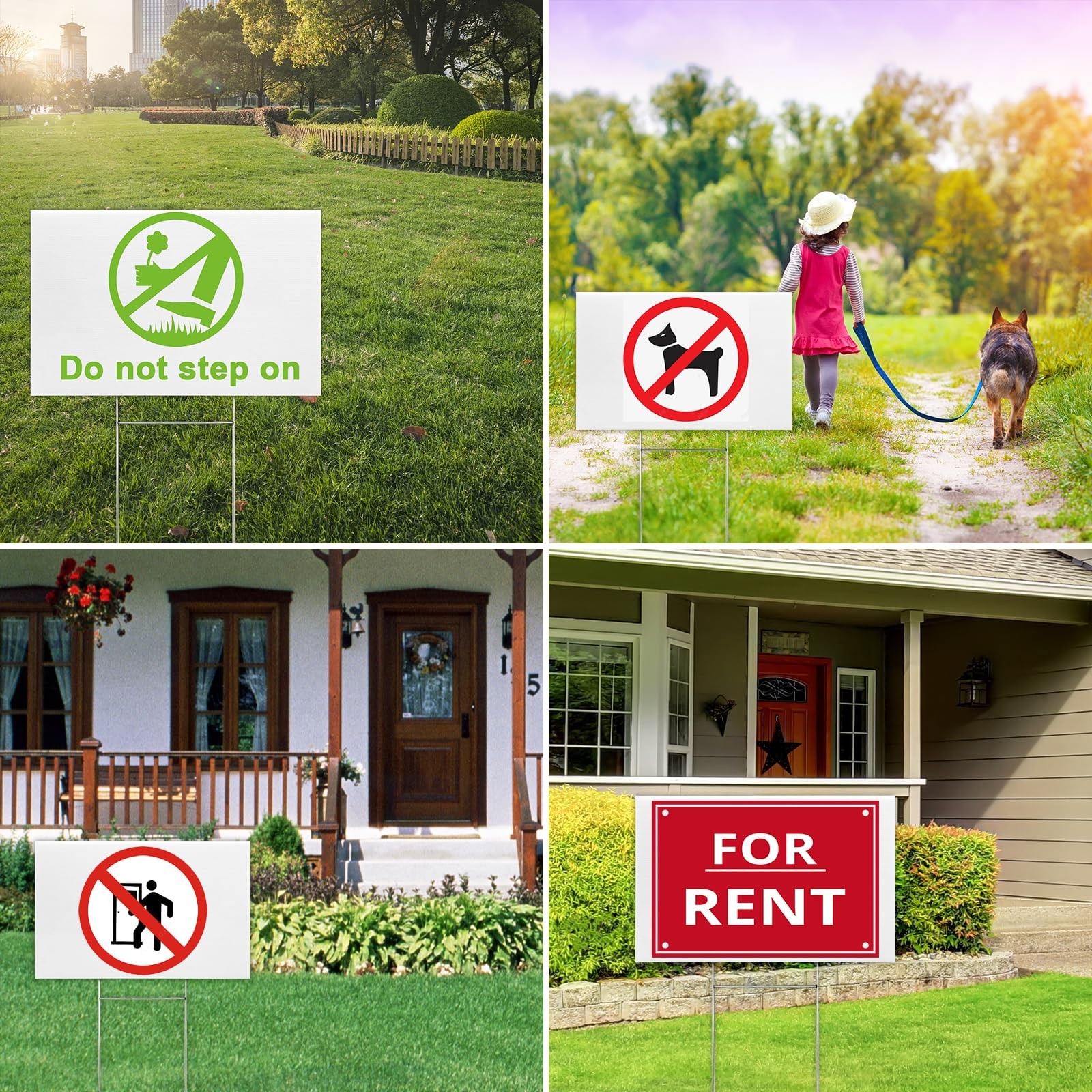 20 Pack Blank Yard Signs with Stakes, 16 x 12 Inches White Corrugated Plastic…
