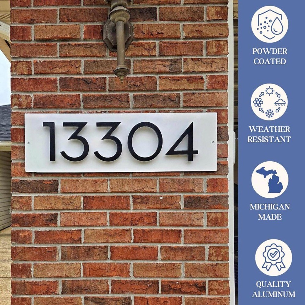 Floating Address Plaques Home Address Sign House Number Sign Raised Metal Number