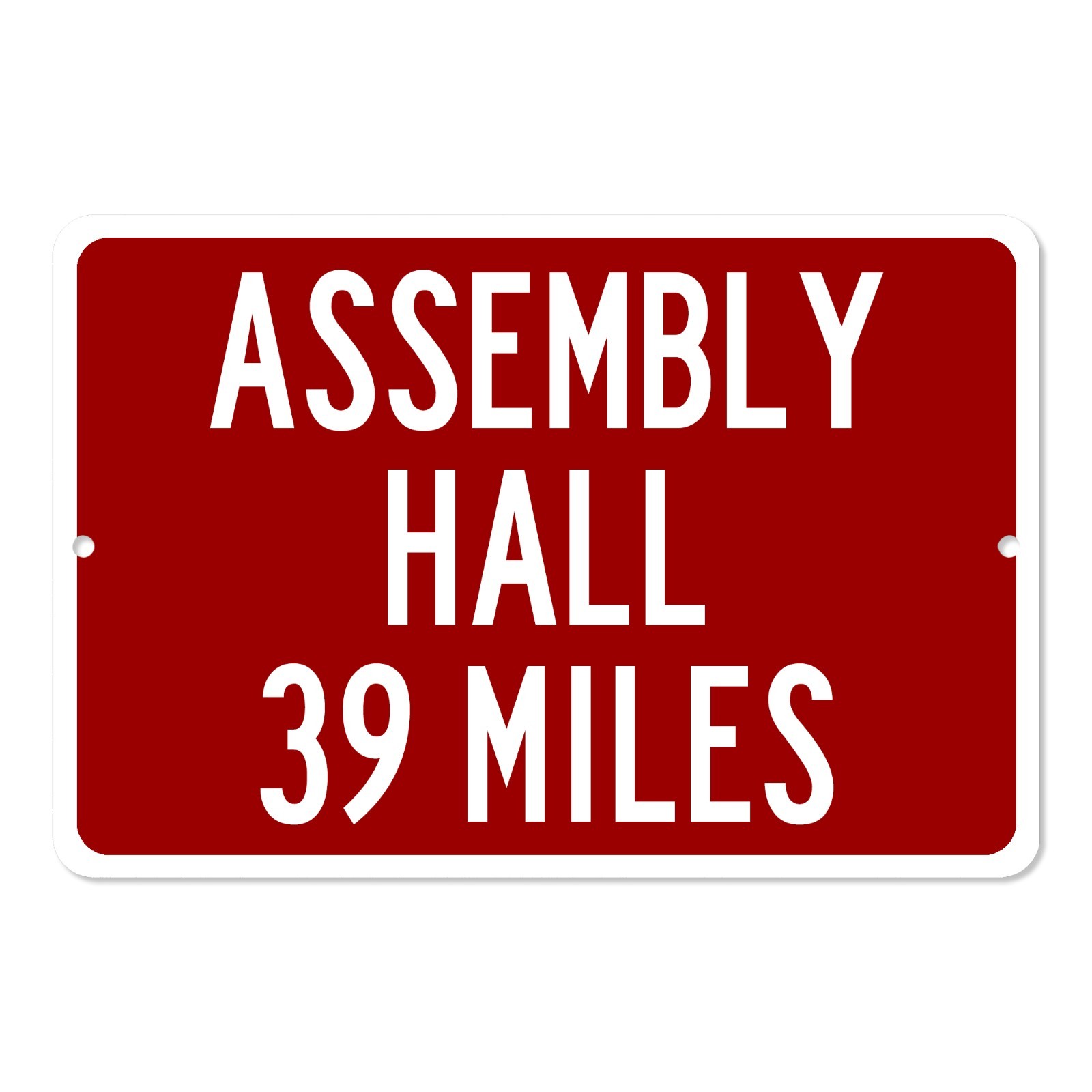 Assembly Hall Custom Distance Sign Indiana Hoosiers Bloomington Basketball Fan
