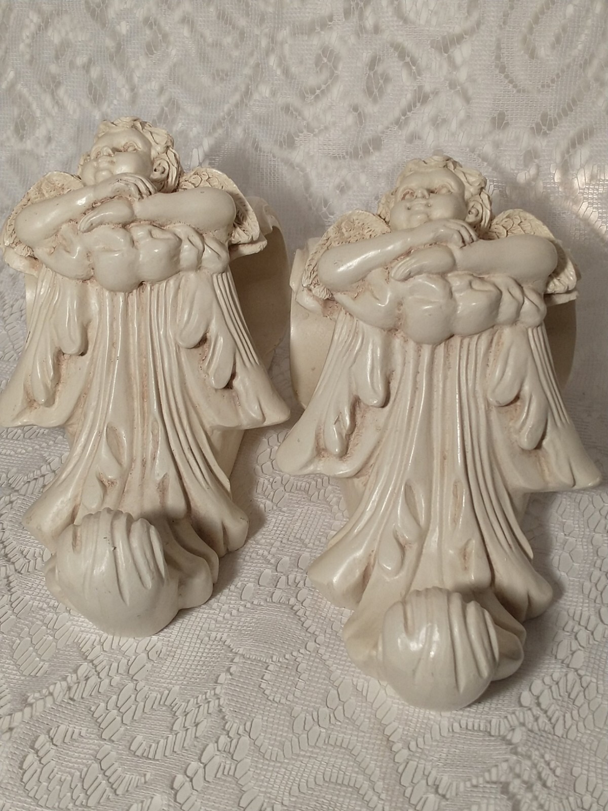 Resin Angel Curtain Wall Art Hangings Pair Home Decor tblas1