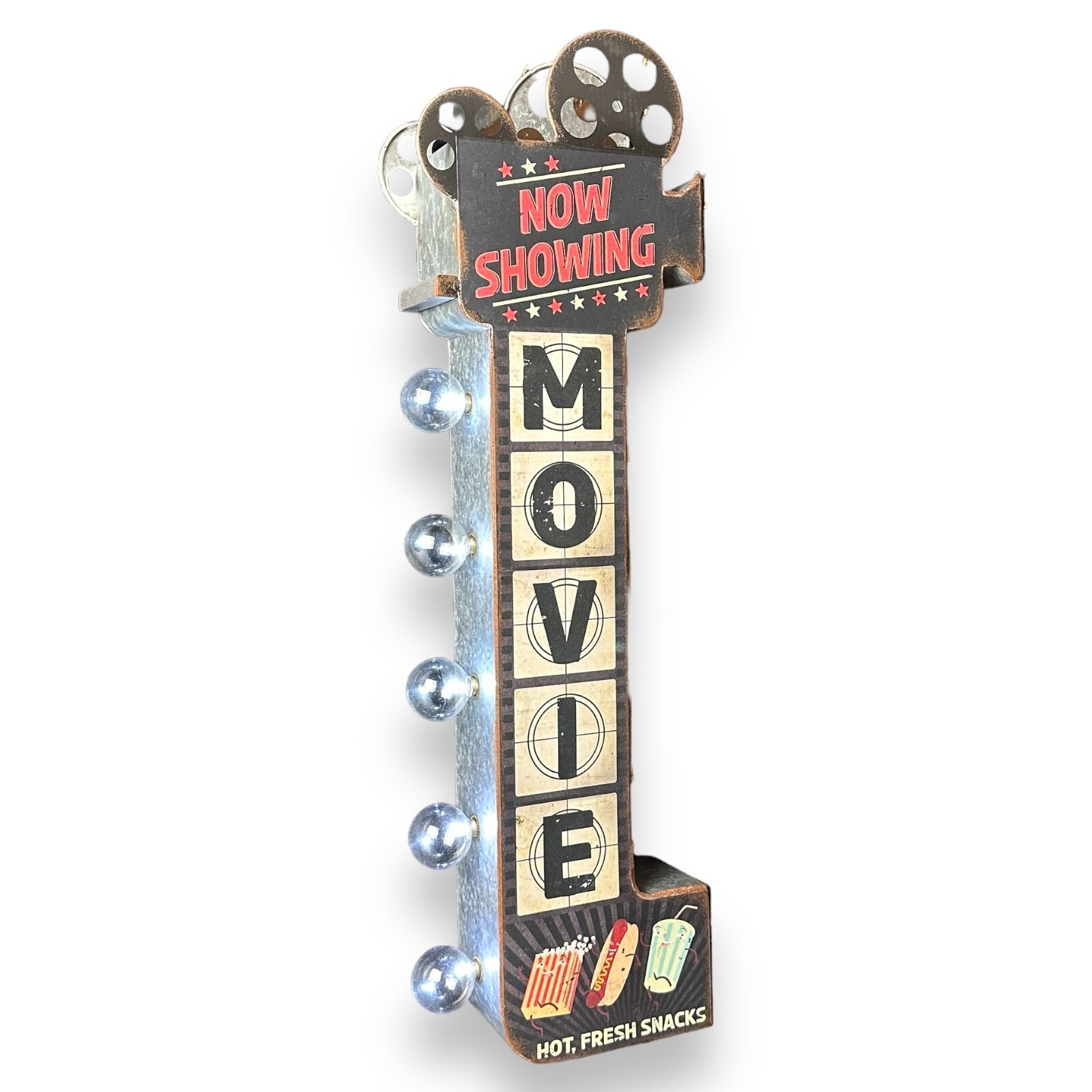 Movie Now Showing 26″ Double Sided Marquee LED Sign Vintage Retro Design