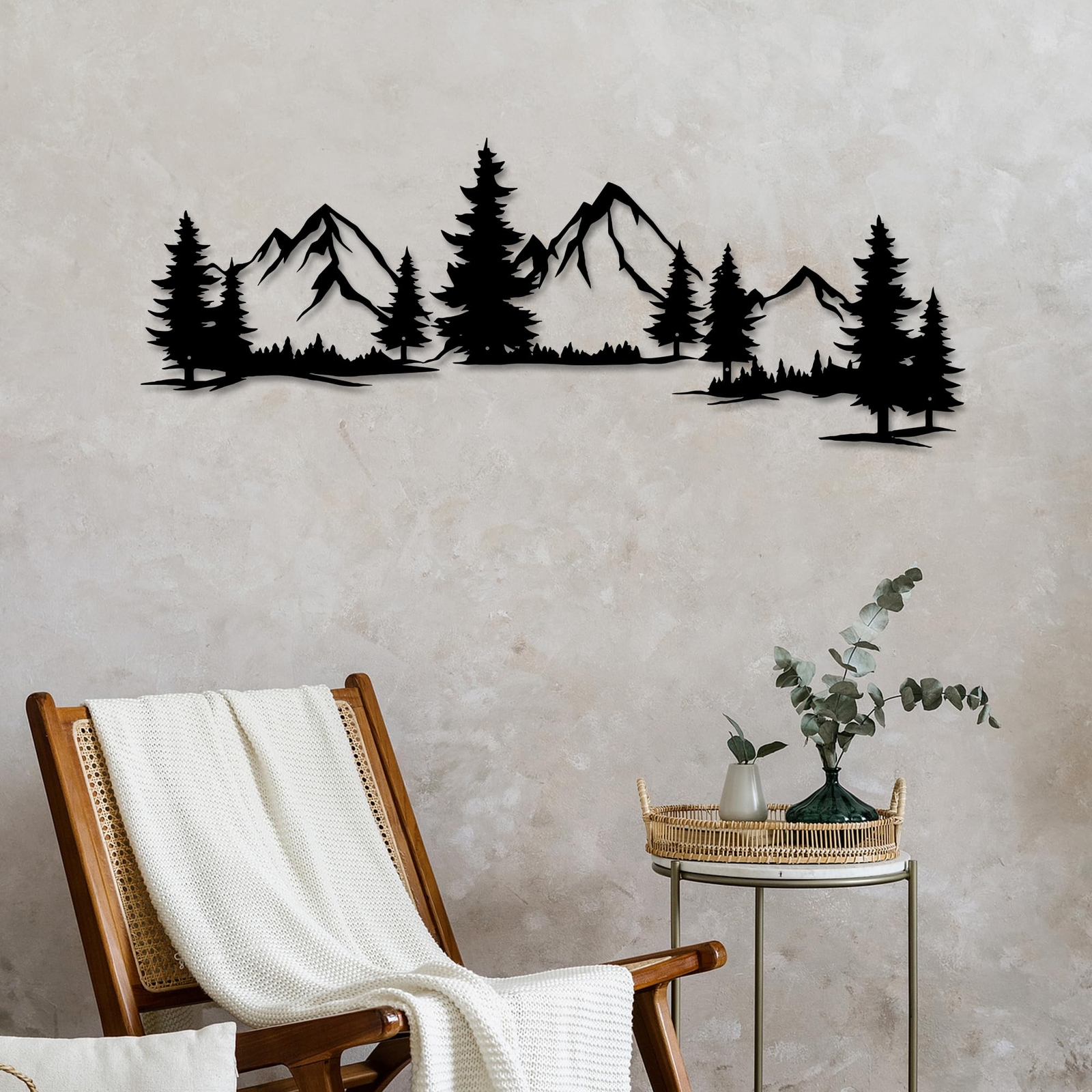 15.35 * 44.09 Inchs Mountain and Forest Metal Wall Decor Horizontal Wall Art …