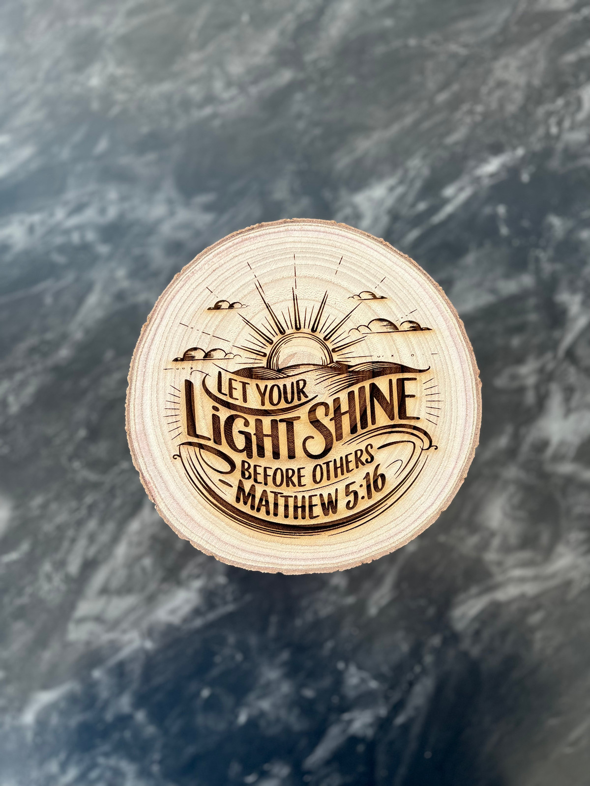 Matthew 5:16 Let Your Light Shine – Inspirational Wooden Bible Verse Sign