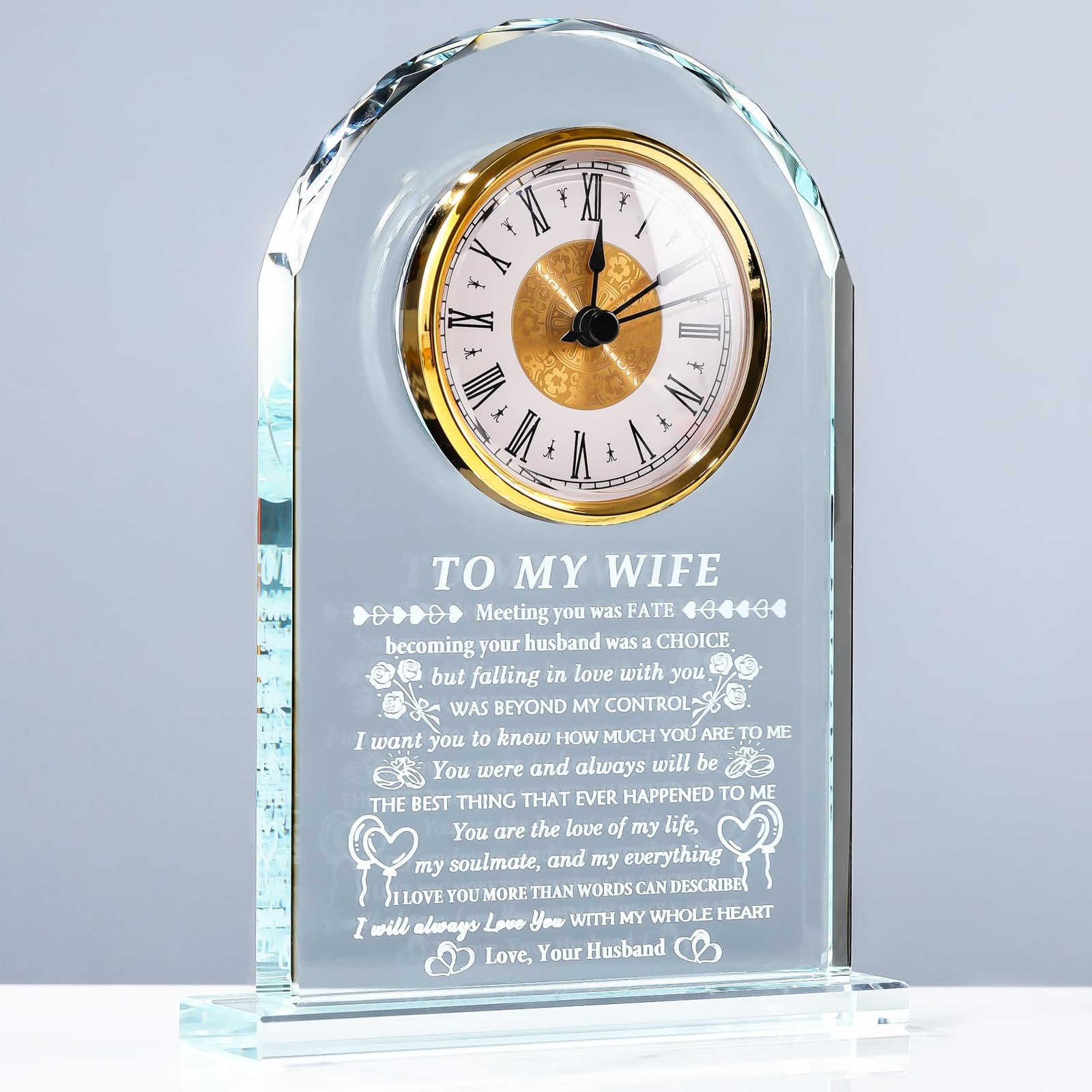Gifts for Wife from Husband Wife Birthday Gift Ideas Crystal to My Wife Clock…