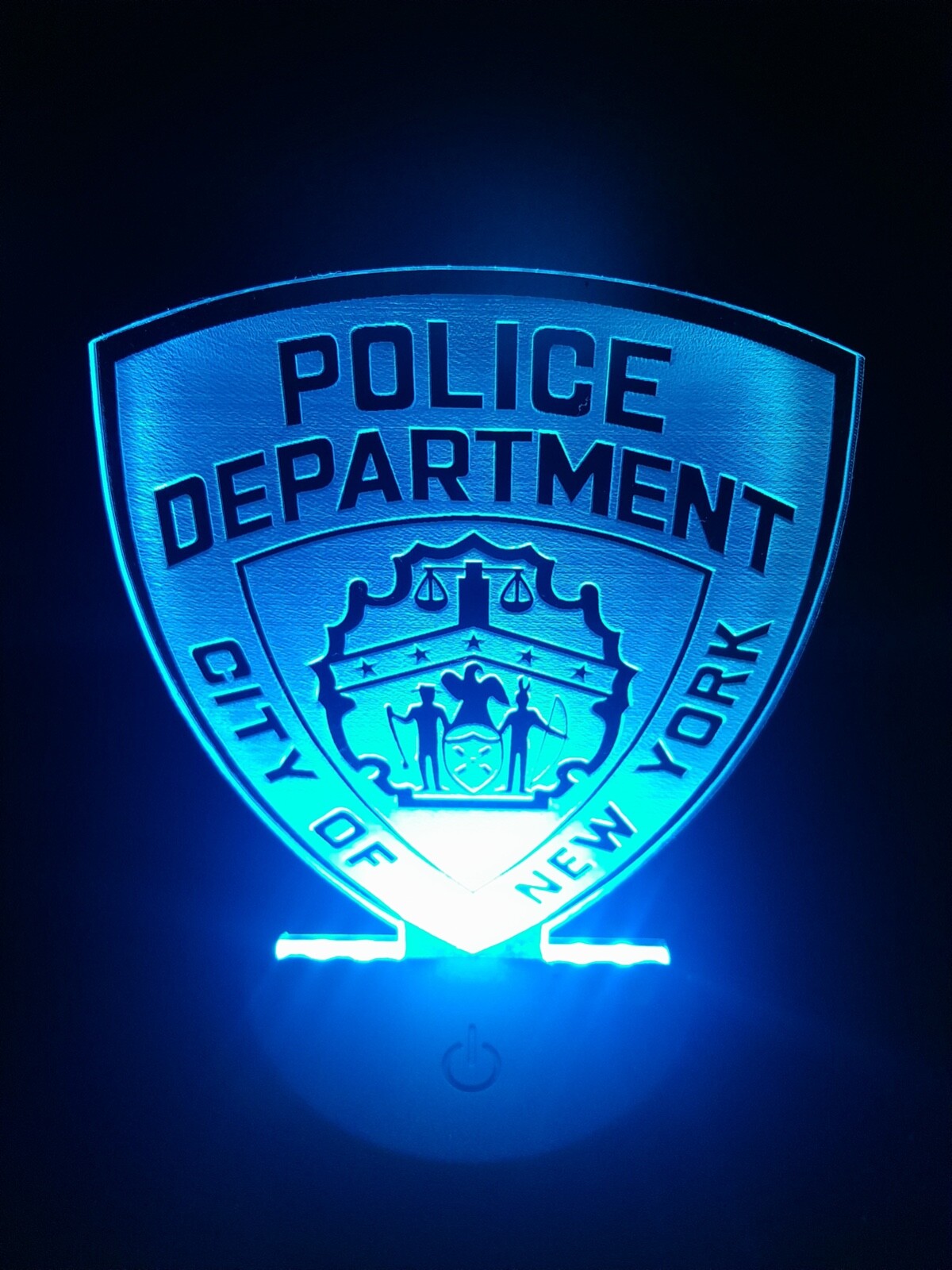 Edge Lit Tabletop Sign, Multi-Colored LED, Night Light New York City Police Dept