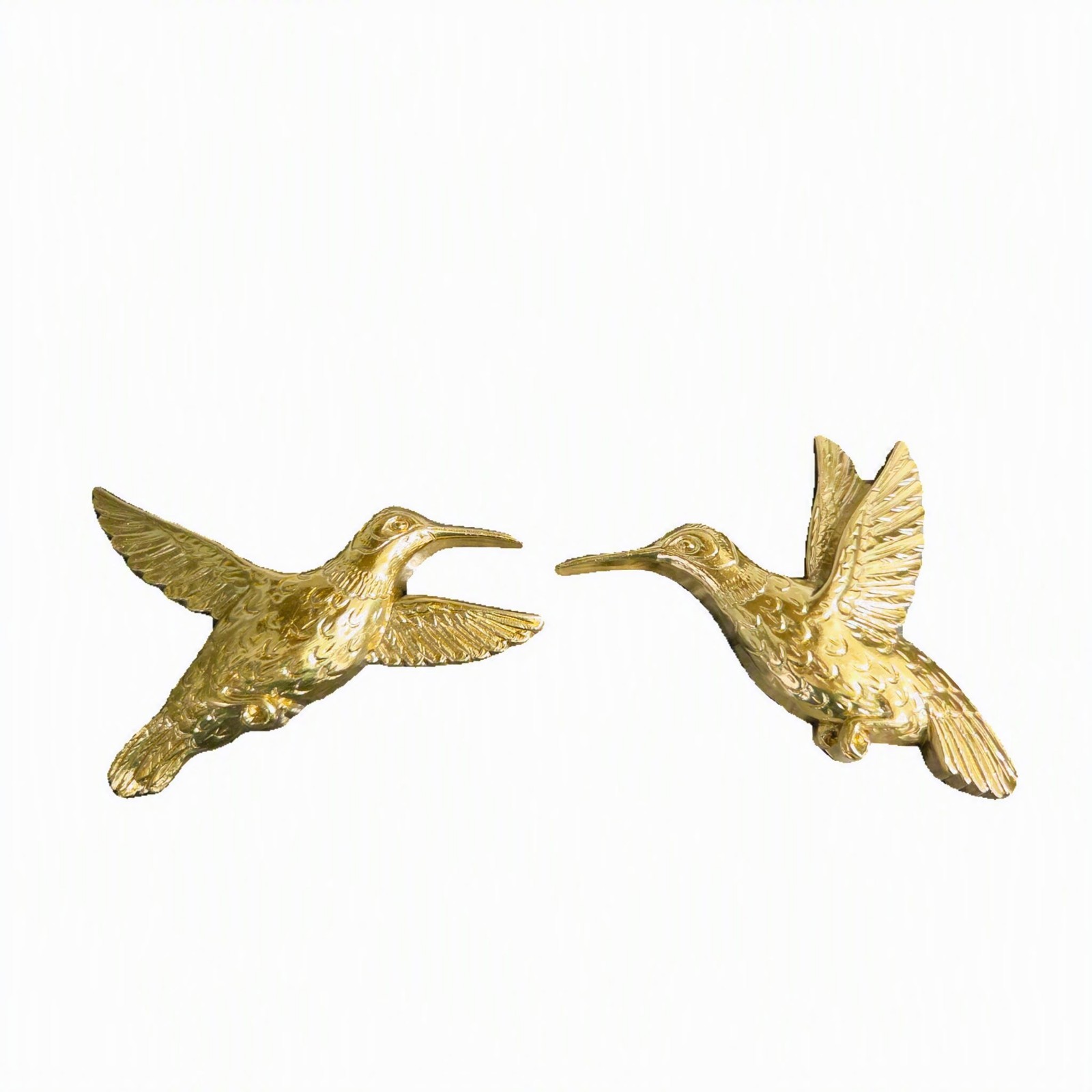 Vintage Homco Gold Hummingbirds Wall Art MCM Made USA 7669 Bird Decor Lot of 2
