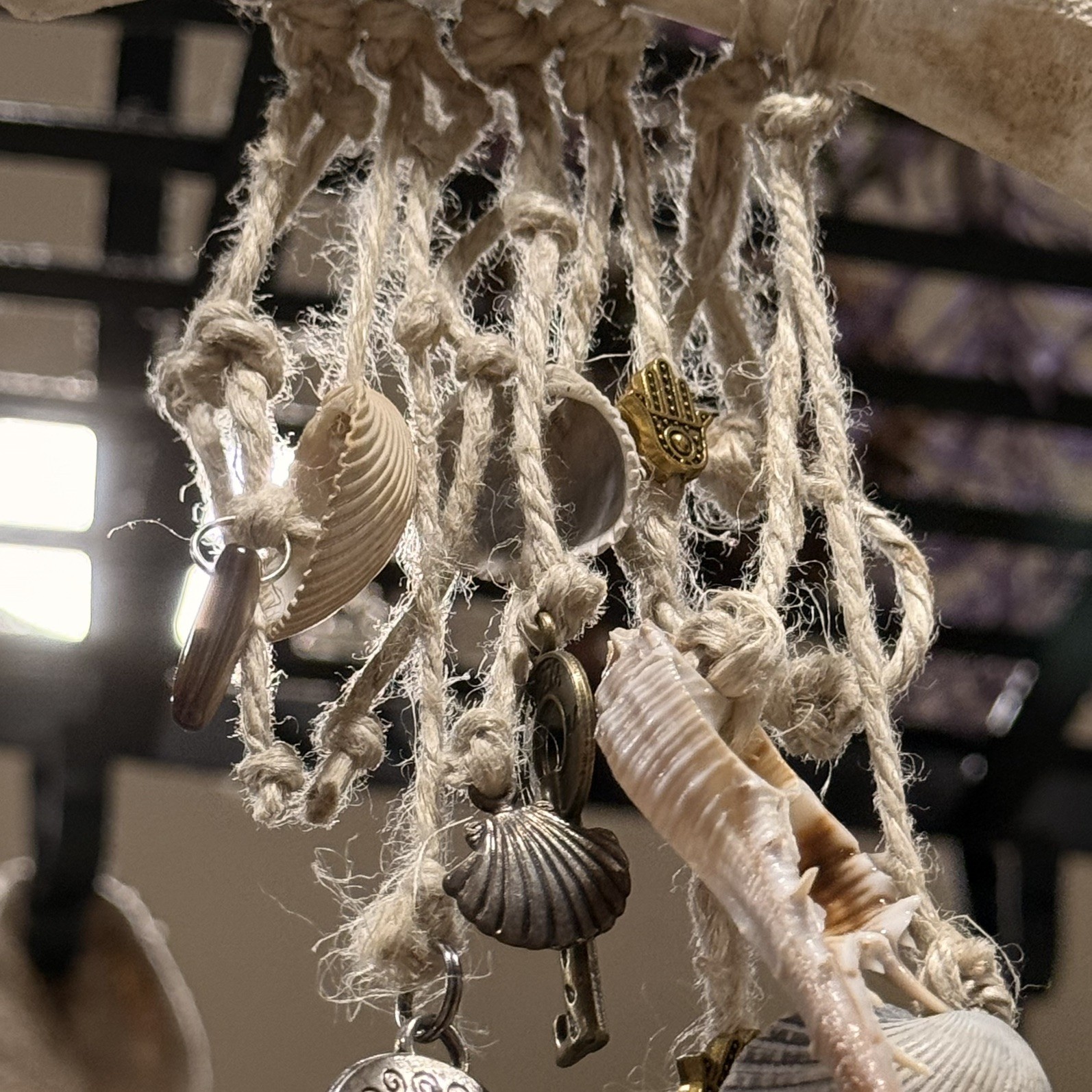 Handmade DeerBone Wall Hanging Shell Charm Witchcore Coastal Oddities Decor Boho