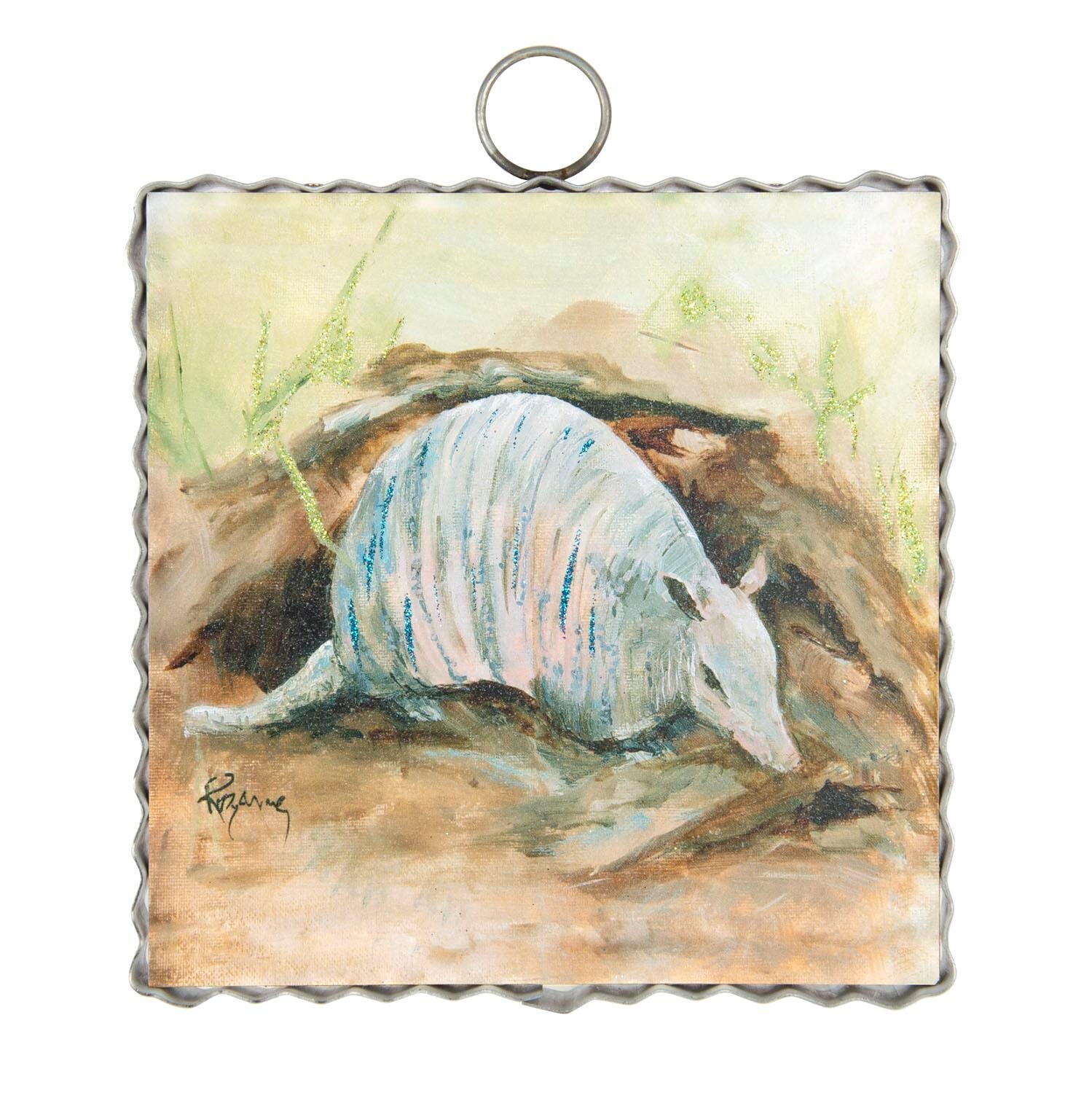 The Round Top Collection Mini Armadillo Print 6x6x1