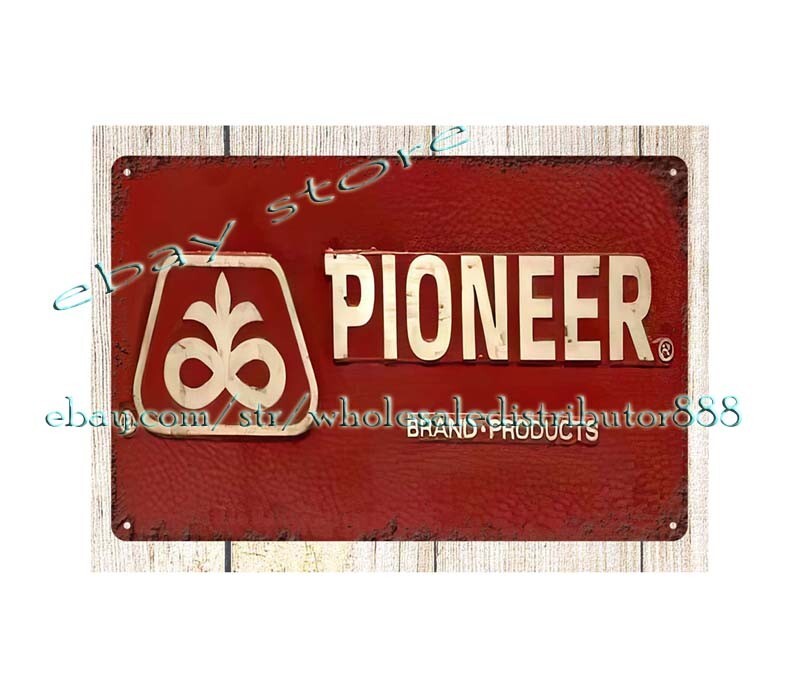 Pioneer seed corn farm barn agriculture metal tin sign room decor wall art