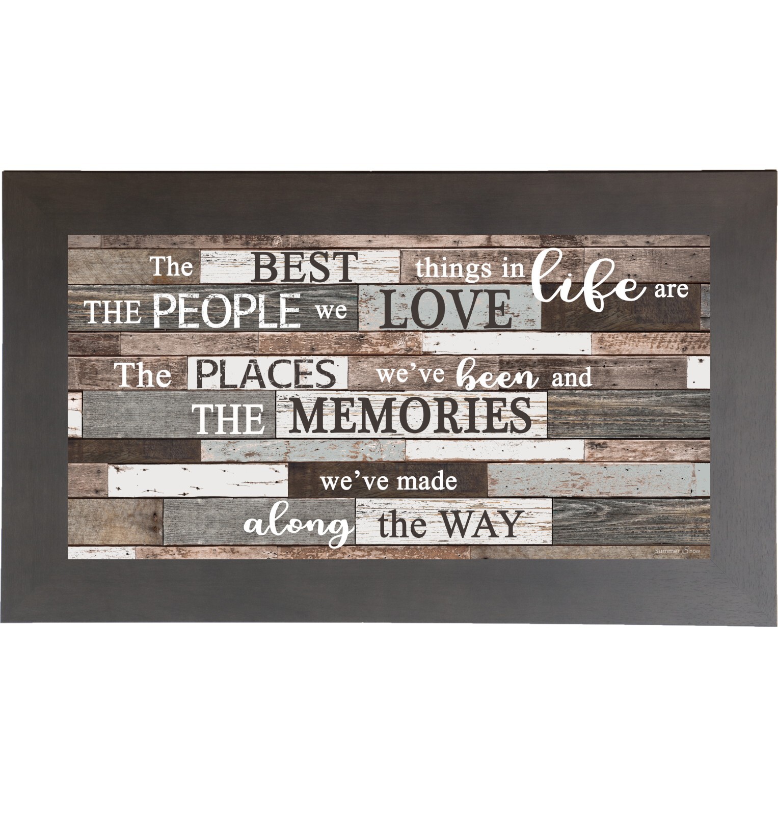 The Best Things in Life Wall Art – Long Horizontal Framed Rustic Quote Sign