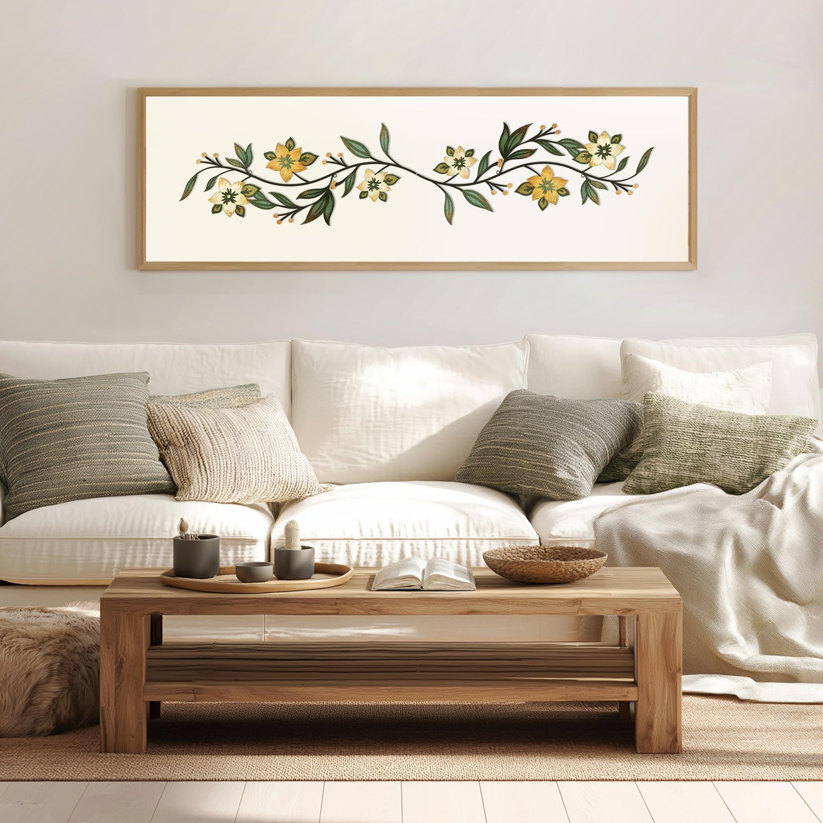 2 Pieces Metal Wall Art – Rustic Flower Wall Decor Vintage Floral Wall Art fo…