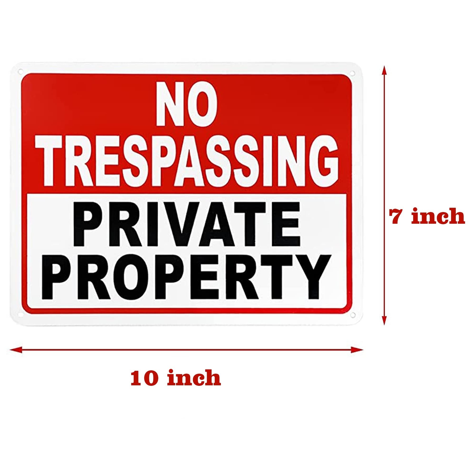 2 Pack No Trespassing Signs Private Property Metal Signs 10×7 Inch 40 Mil Rus…